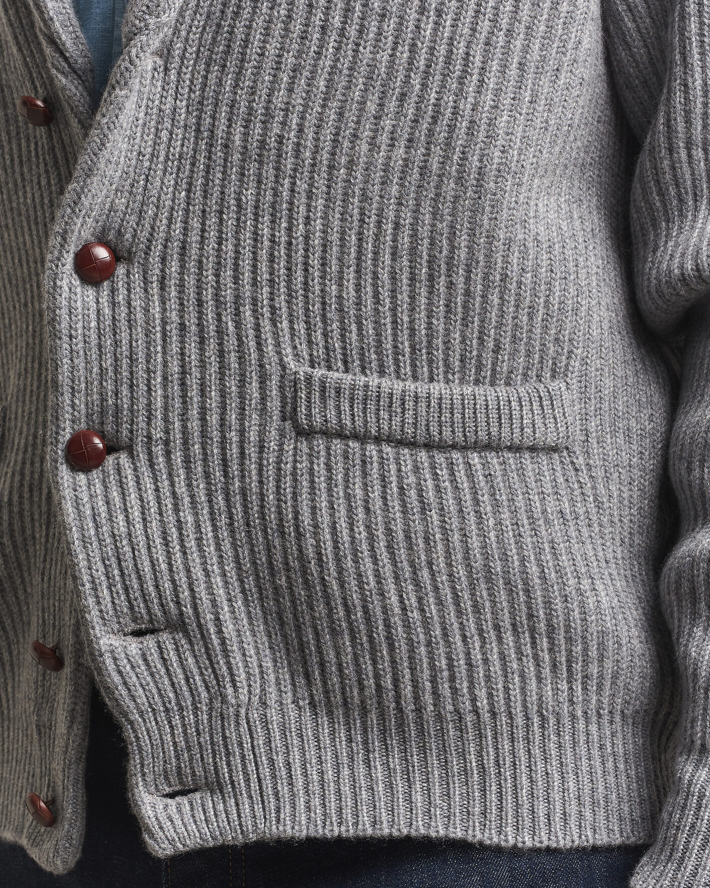 Herre | Gensere | William Lockie | Windsor Cashmere Shawl Cardigan Flannel Grey