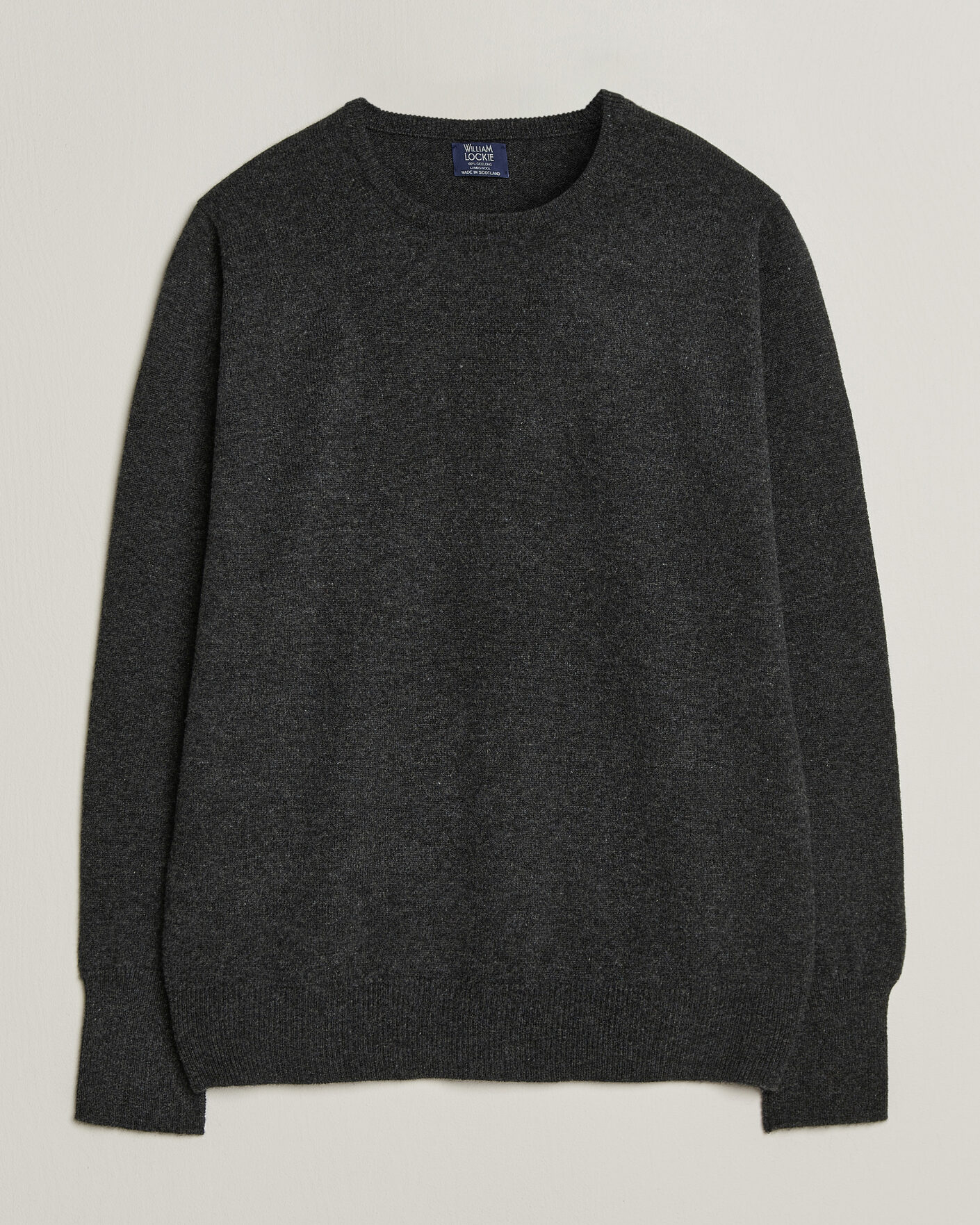 Herre | Gensere | William Lockie | Rob Lambswool Crewneck Charcoal