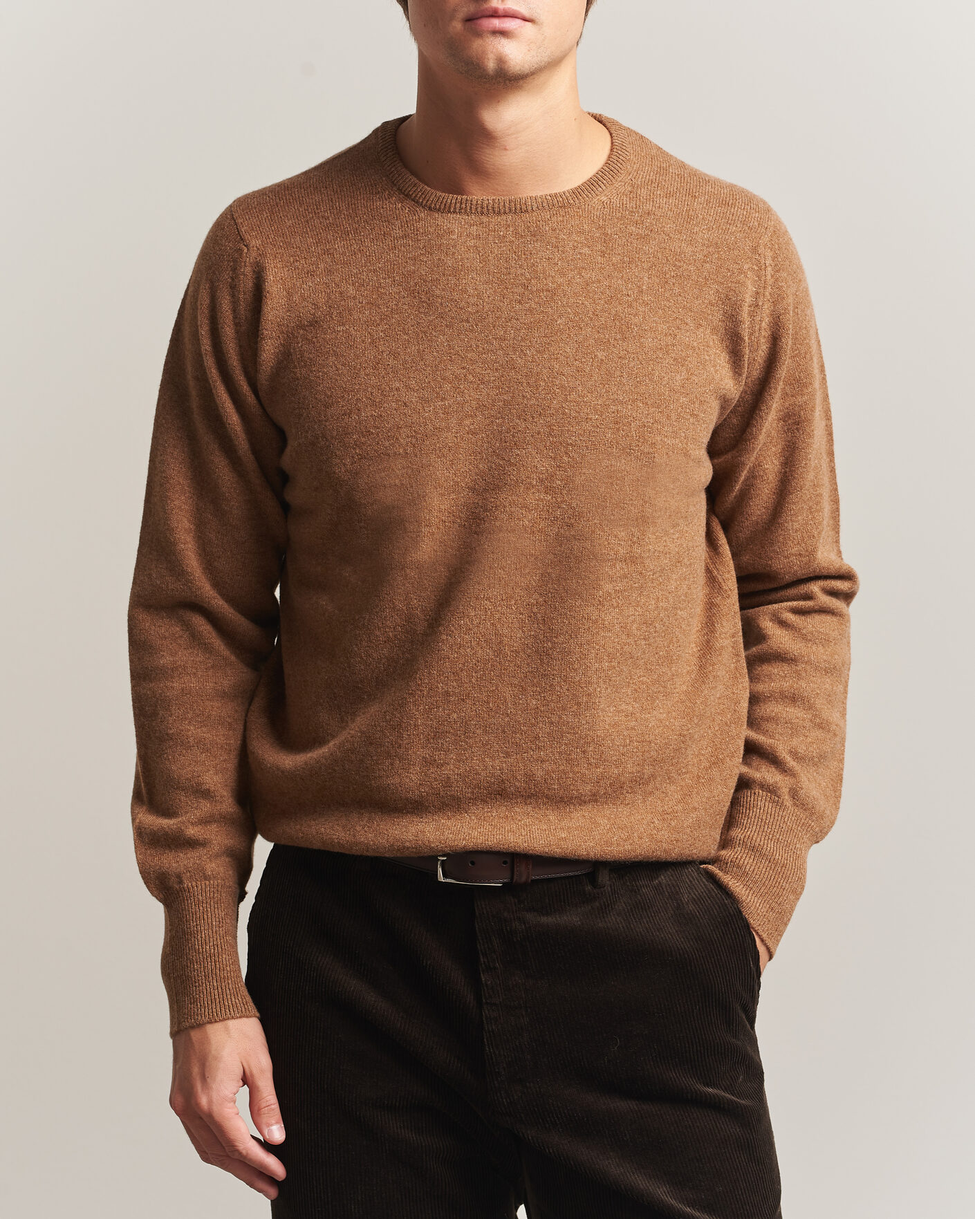 Herre | Gensere | William Lockie | Rob Lambswool Crewneck Driftwood