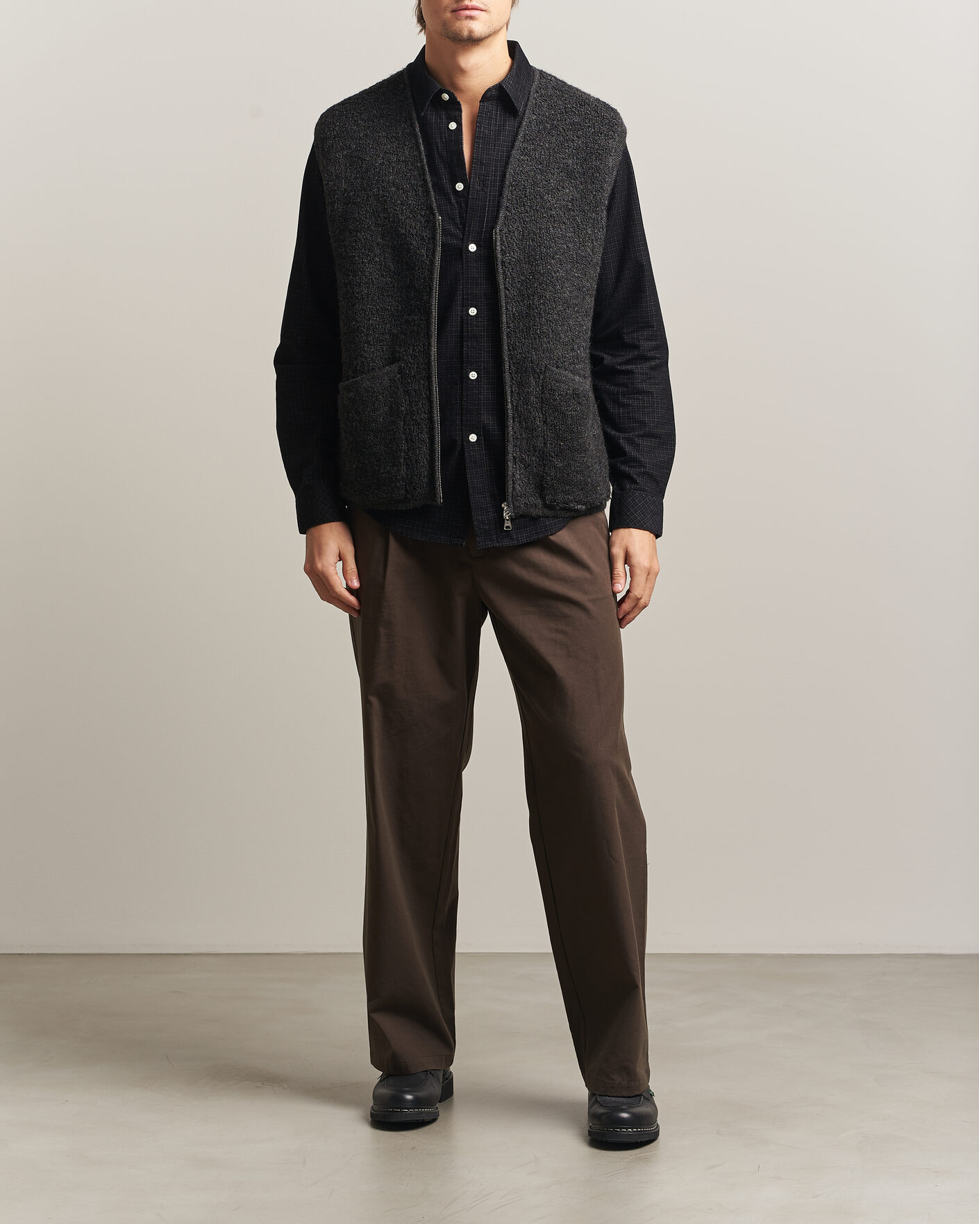 Herre | Vester | NN07 | Mads Wool Fleece Vest Antracite Melange