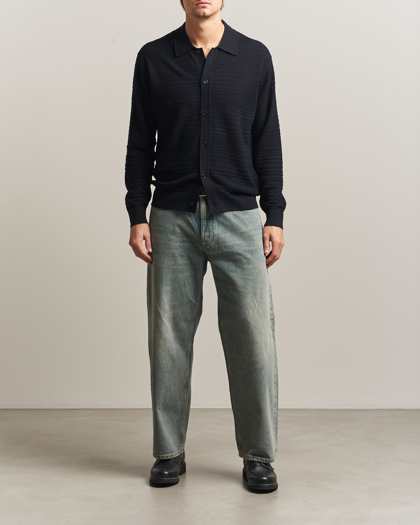 Herre | Gensere | NN07 | Nate Wool Knitted Cardigan Deep Navy