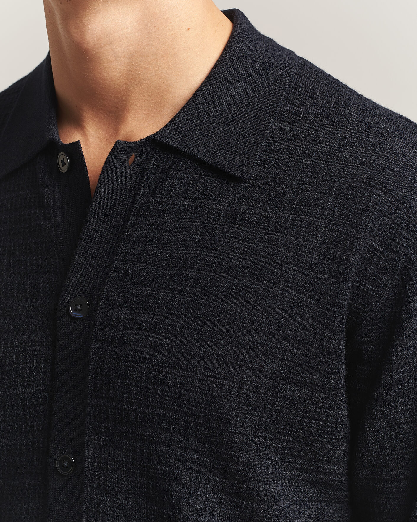 Herre | Gensere | NN07 | Nate Wool Knitted Cardigan Deep Navy