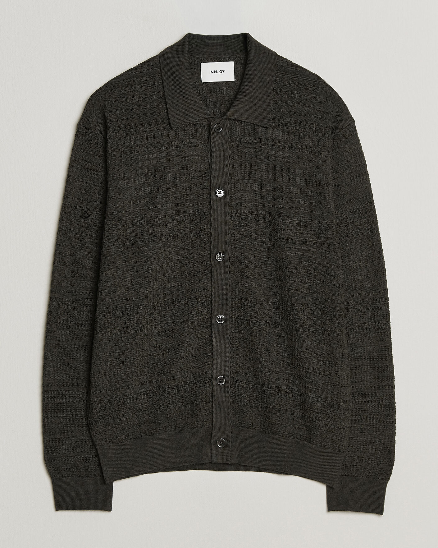 Herre | Gensere | NN07 | Nate Wool Knitted Cardigan Dark Army