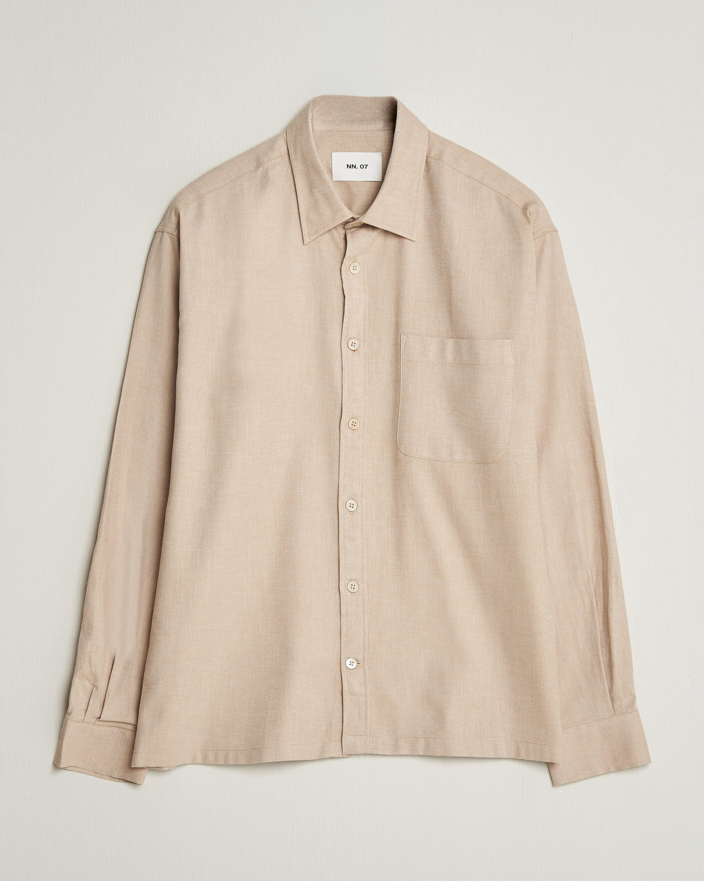 Herre | Skjorter | NN07 | Deon Brushed Light Flannel Shirt Desert Khaki