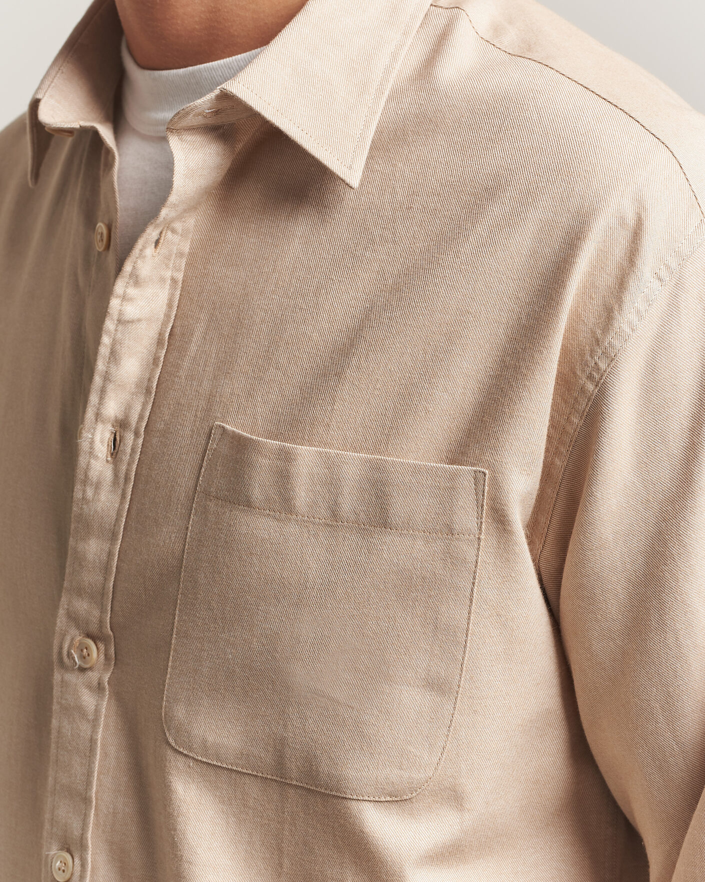 Herre | Skjorter | NN07 | Deon Brushed Light Flannel Shirt Desert Khaki