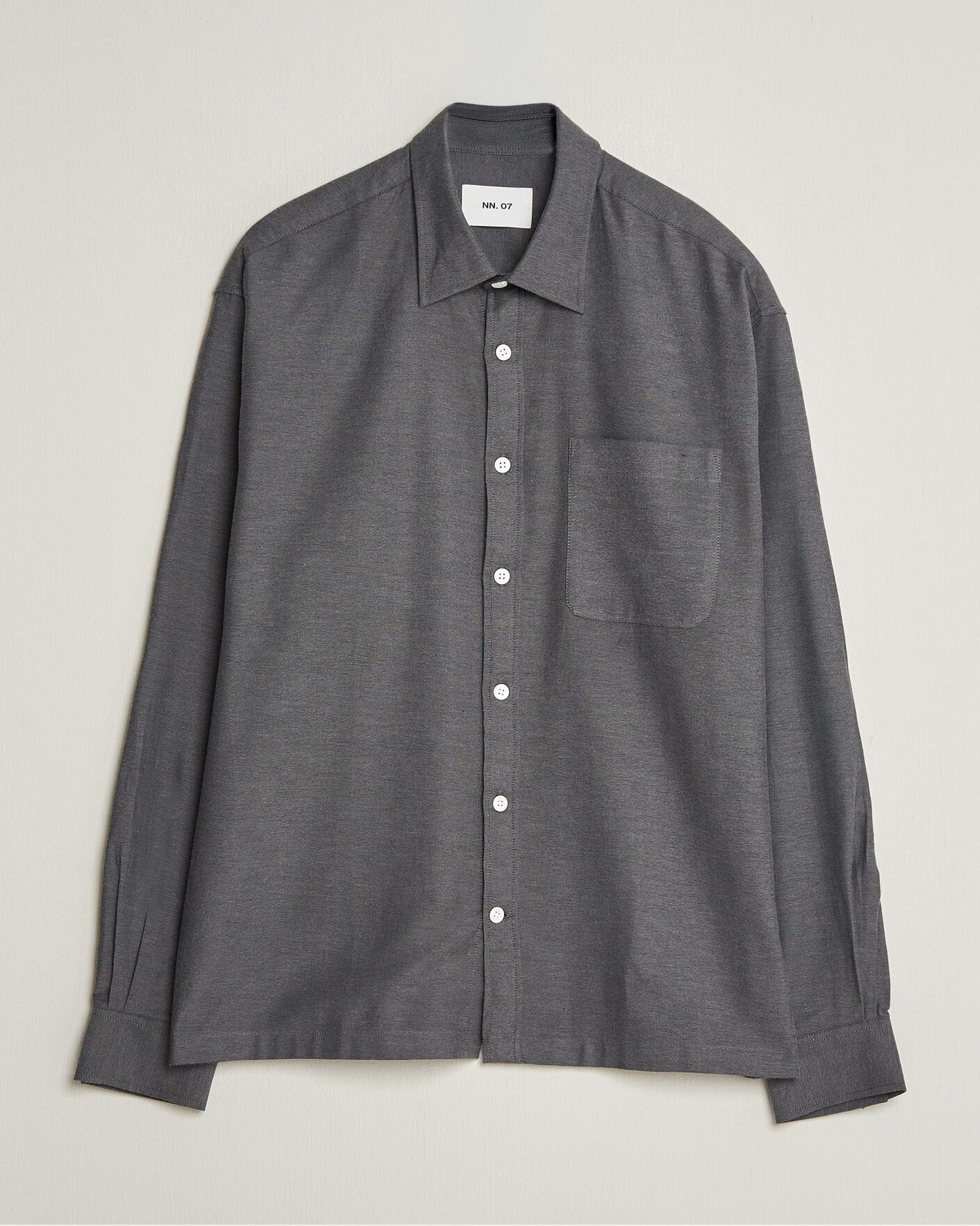 Herre | Skjorter | NN07 | Deon Brushed Light Flannel Shirt Dark Grey