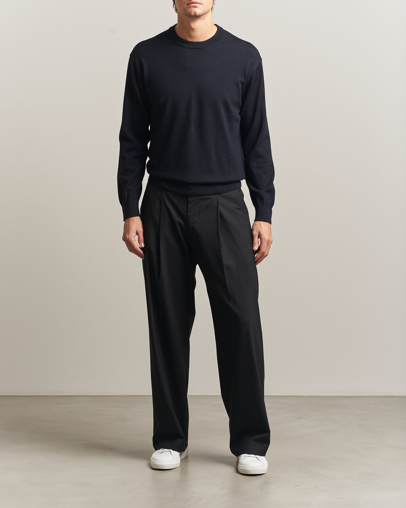 Herre | Gensere | NN07 | Nate Wool Knitted Crew Neck Deep Navy