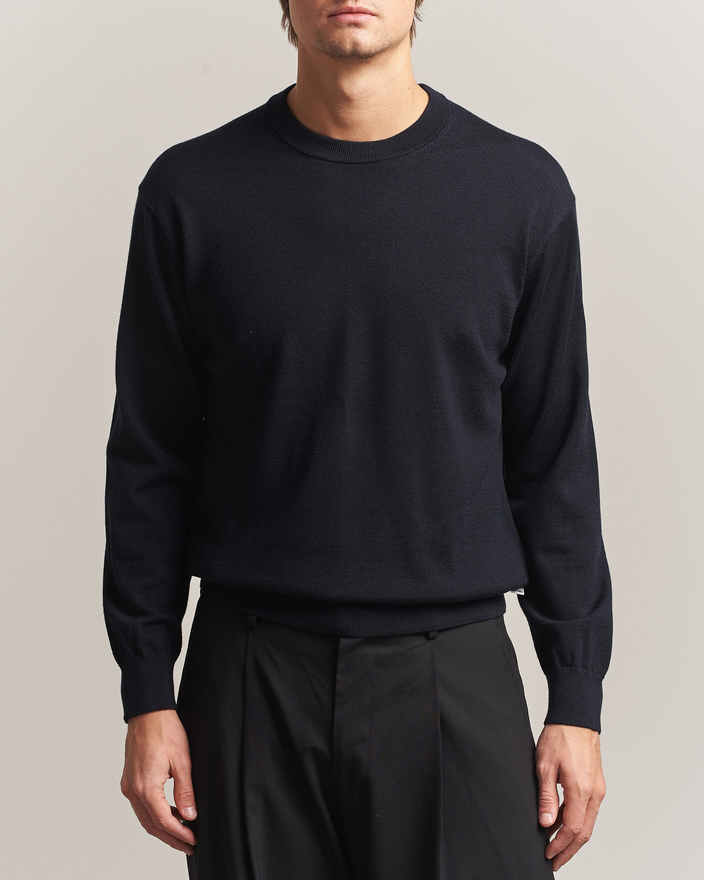 Herre | Gensere | NN07 | Nate Wool Knitted Crew Neck Deep Navy