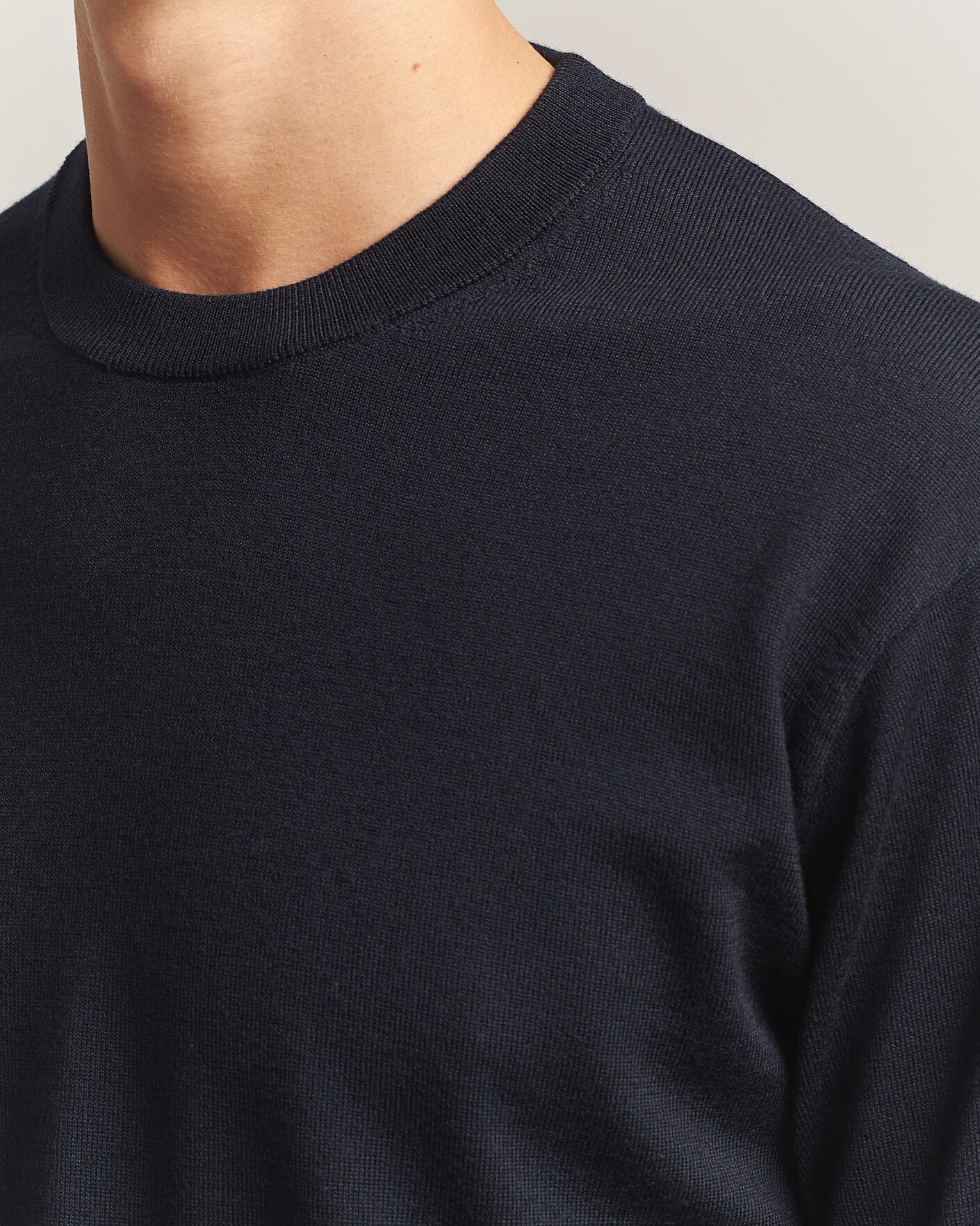 Herre | Gensere | NN07 | Nate Wool Knitted Crew Neck Deep Navy