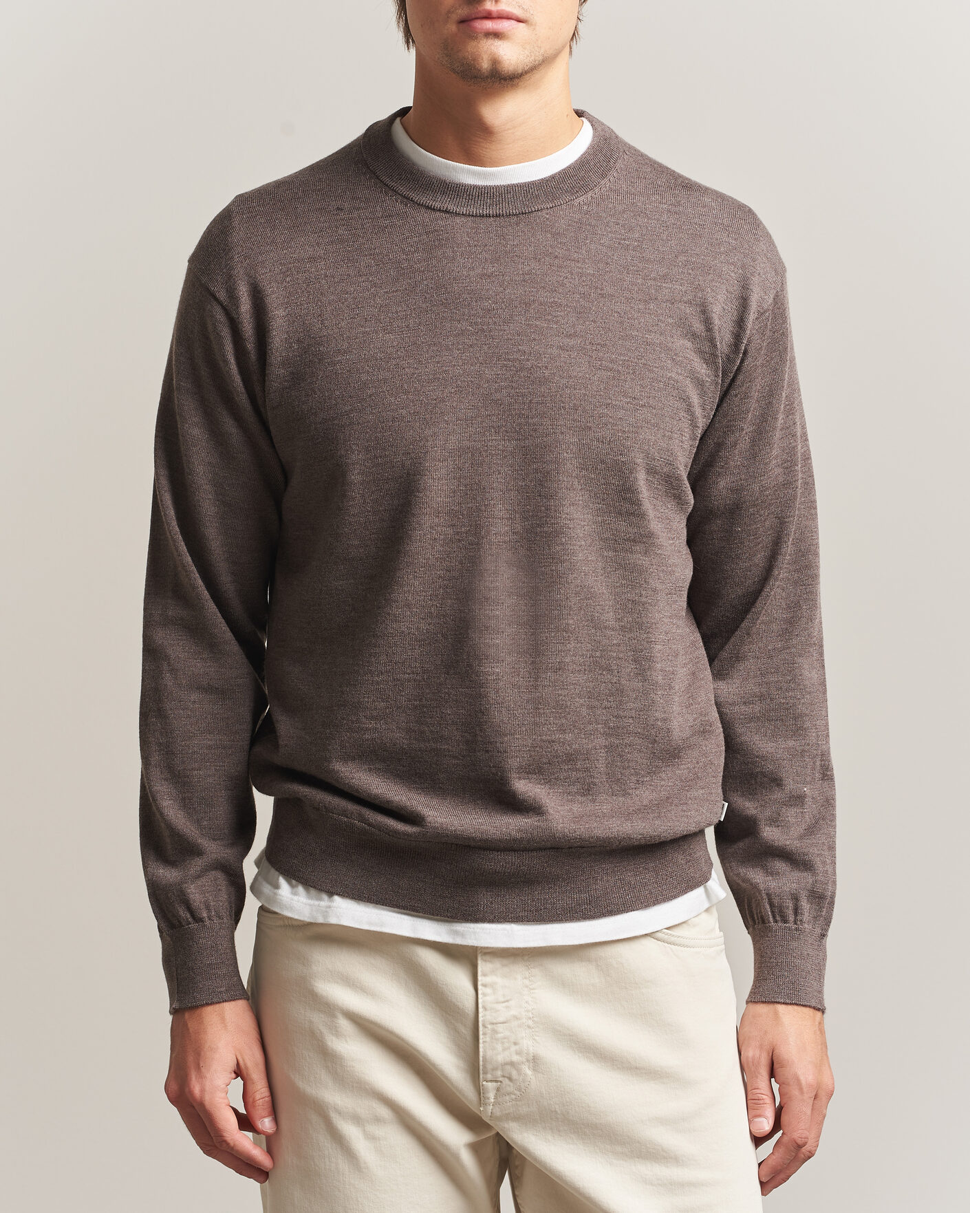 Herre | Gensere | NN07 | Nate Wool Knitted Crew Neck Mable Husk