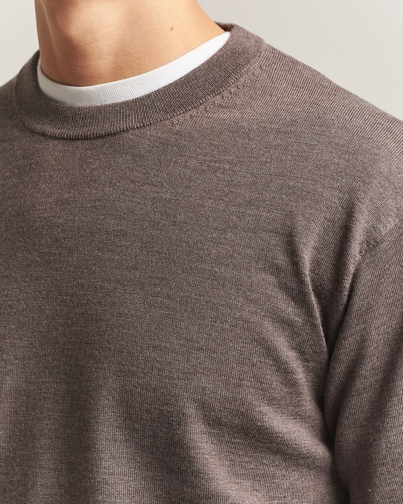 Herre | Gensere | NN07 | Nate Wool Knitted Crew Neck Mable Husk