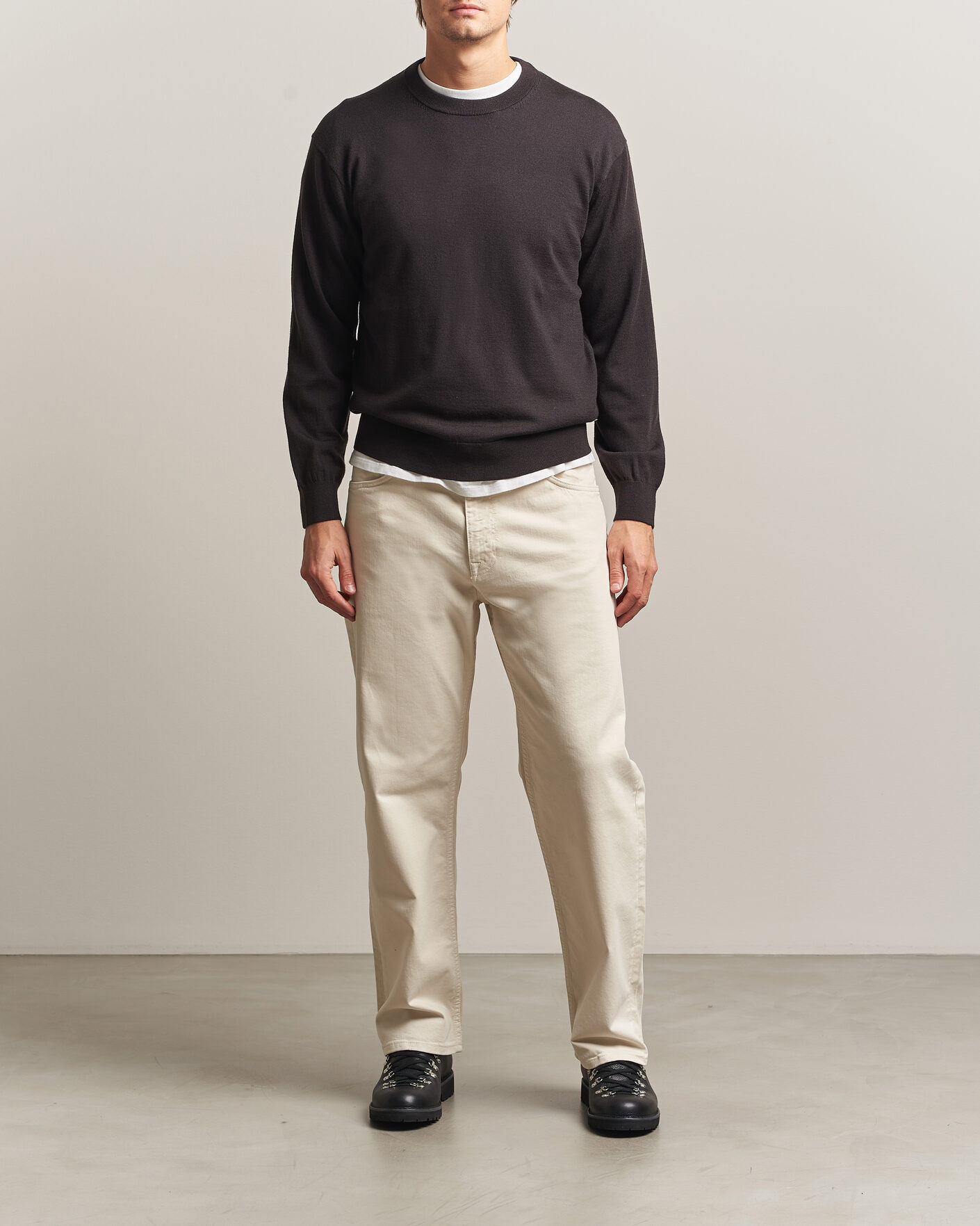 Herre | Gensere | NN07 | Nate Wool Knitted Crew Neck Deep Truffle