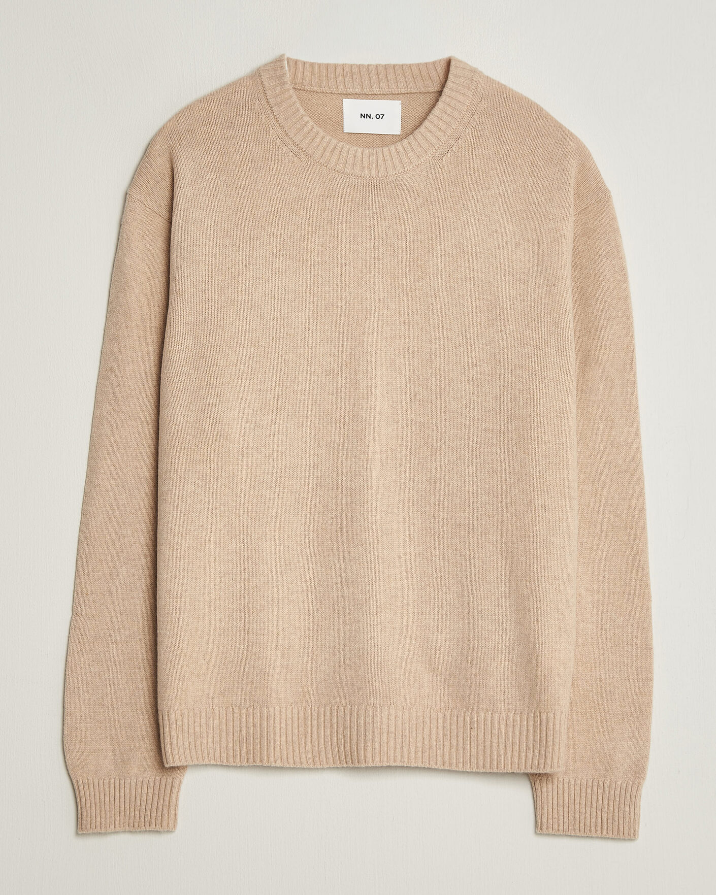 Herre | Gensere | NN07 | Russel Wool/Cotton Knitted Sweater Ecru