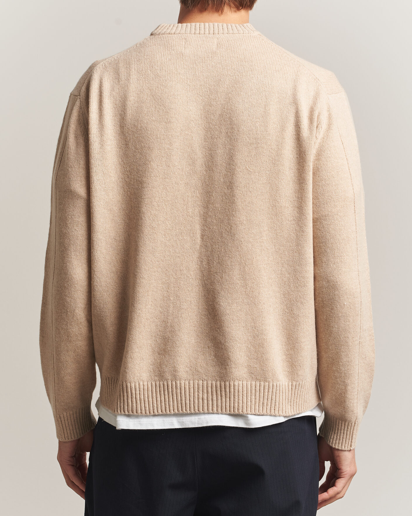 Herre | Gensere | NN07 | Russel Wool/Cotton Knitted Sweater Ecru