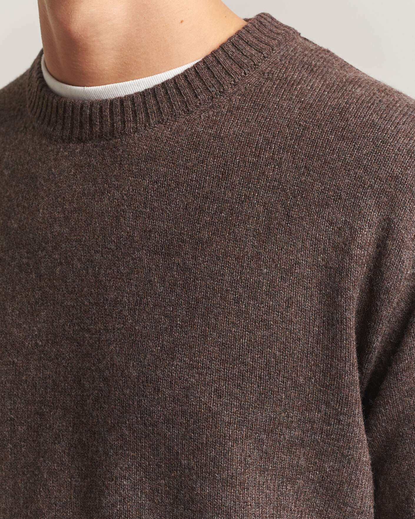 Herre | Gensere | NN07 | Russel Wool/Cotton Knitted Sweater Mable Husk