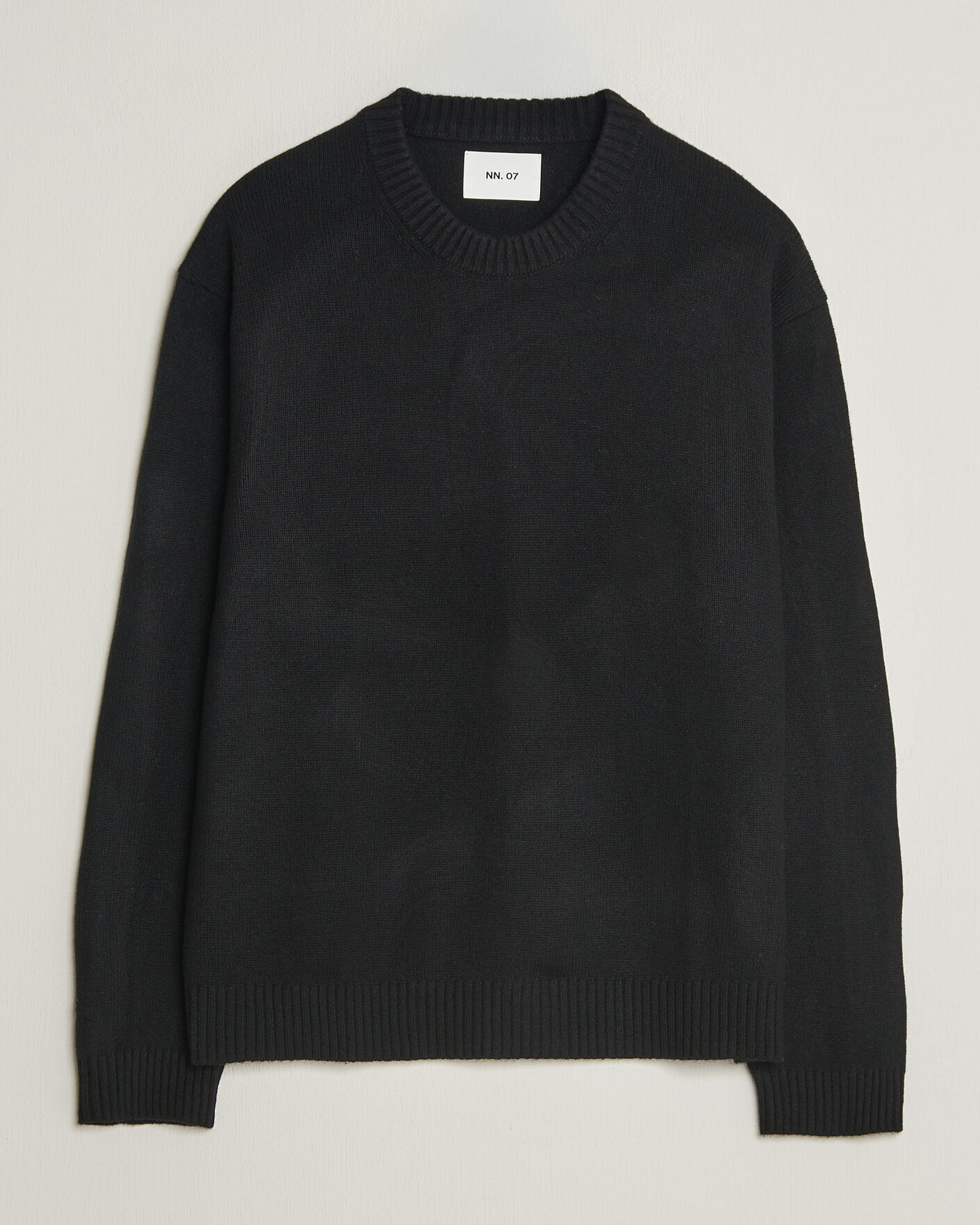 Herre | Gensere | NN07 | Russel Wool/Cotton Knitted Sweater Black