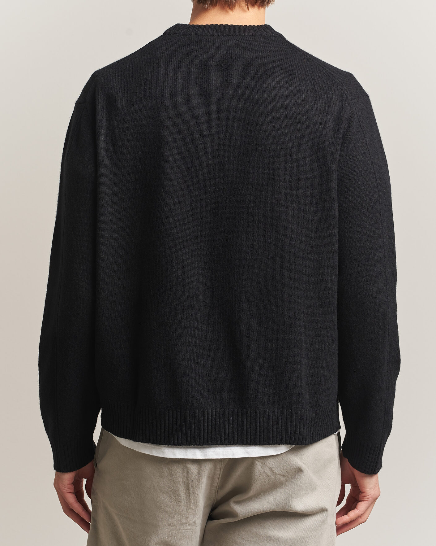 Herre | Gensere | NN07 | Russel Wool/Cotton Knitted Sweater Black