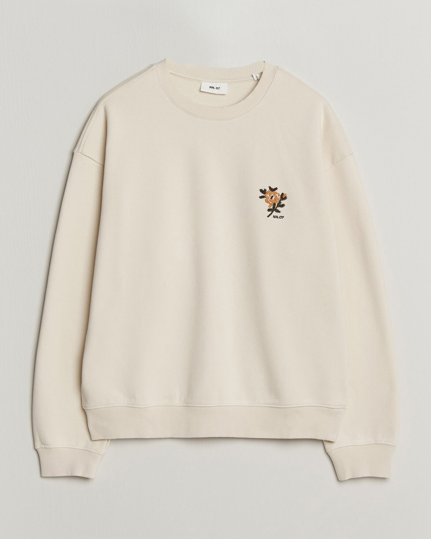 Herre | Gensere | NN07 | David Embroidered Sweatshirt Ivory