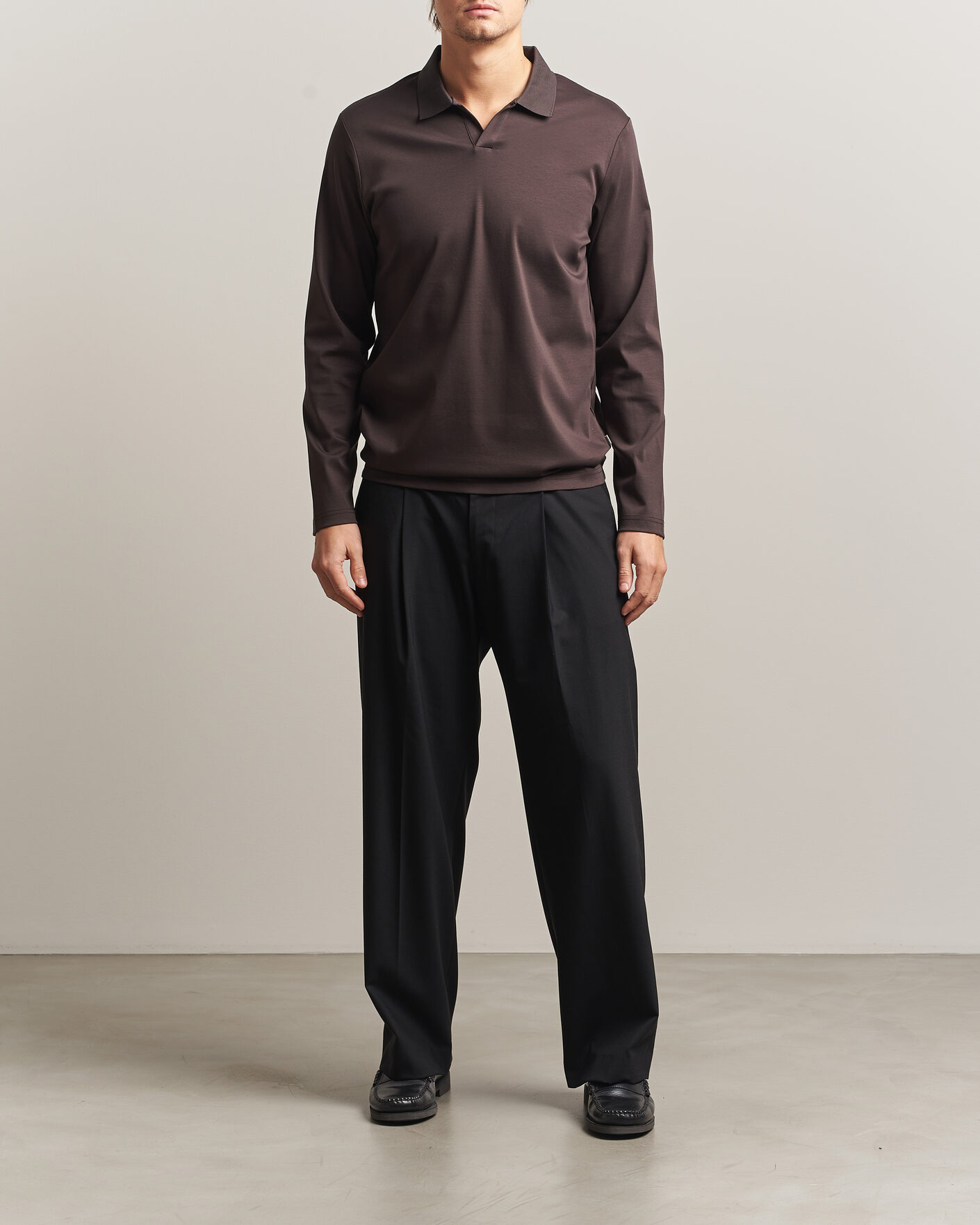 Herre | Pikéer | NN07 | Paul Long Sleeve Polo Deep Truffle