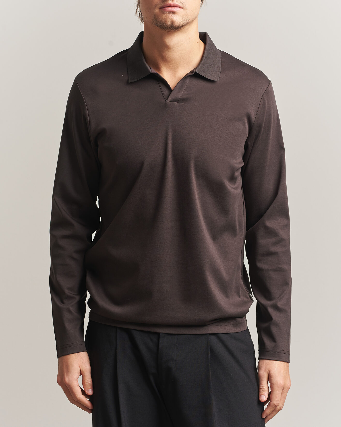 Herre | Pikéer | NN07 | Paul Long Sleeve Polo Deep Truffle