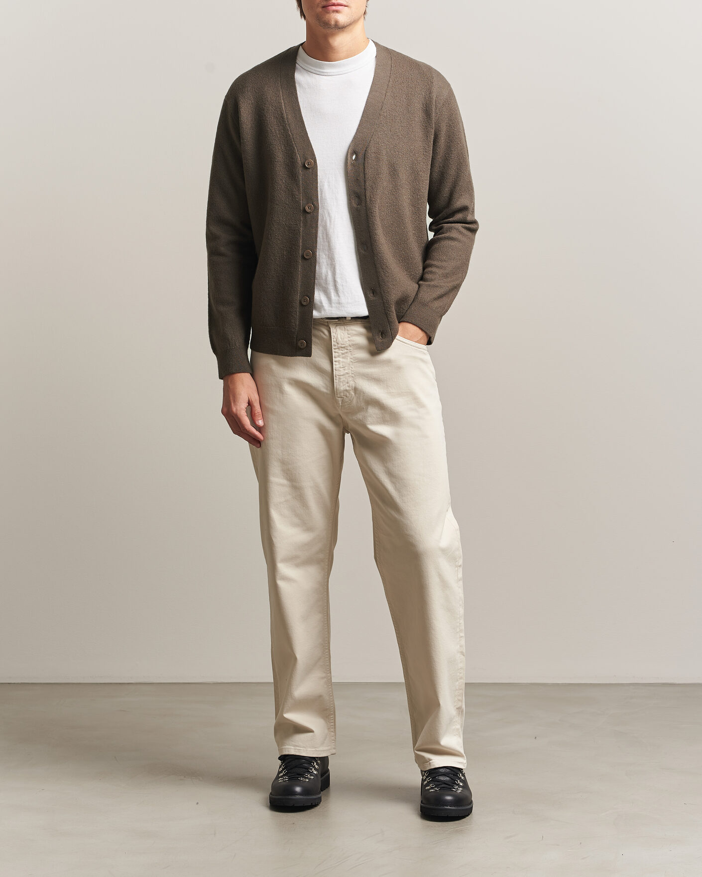 Herre | Gensere | NN07 | Jasper Wool Knitted Cardigan Mable Husk