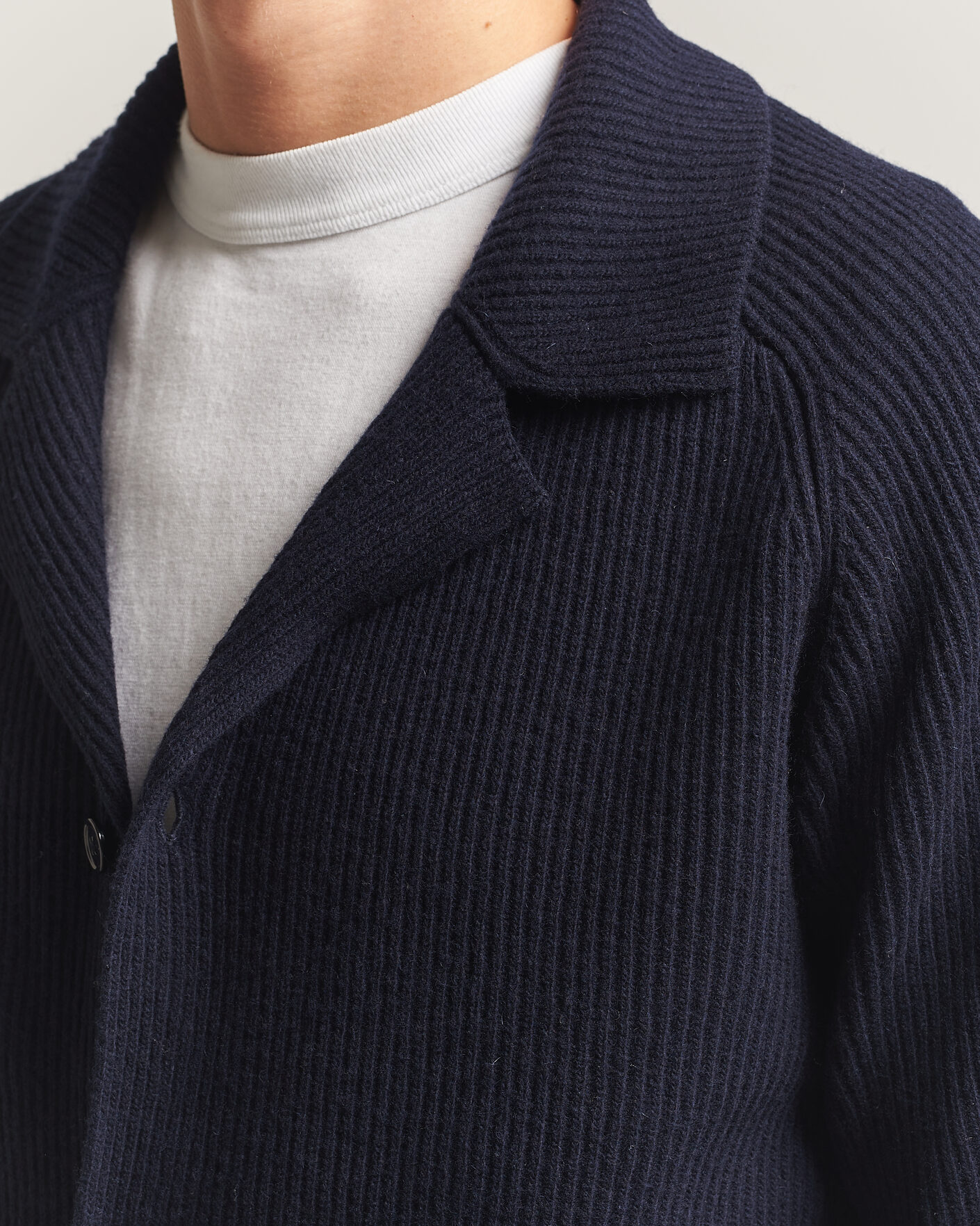Herre | Gensere | NN07 | Shane Wool Knitted Cardigan Navy Blue