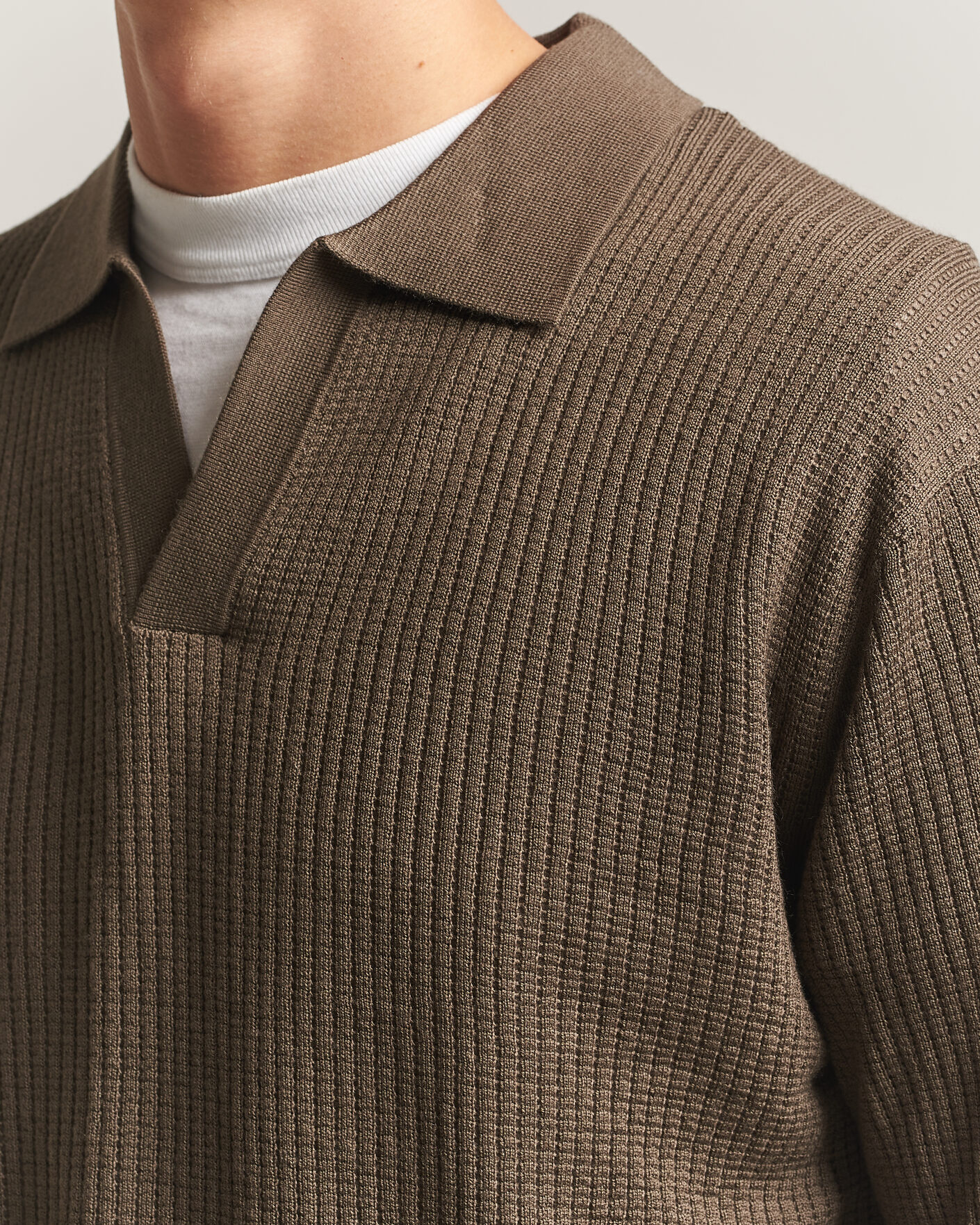 Herre | Gensere | NN07 | Nate Wool Knitted Polo Mable Husk
