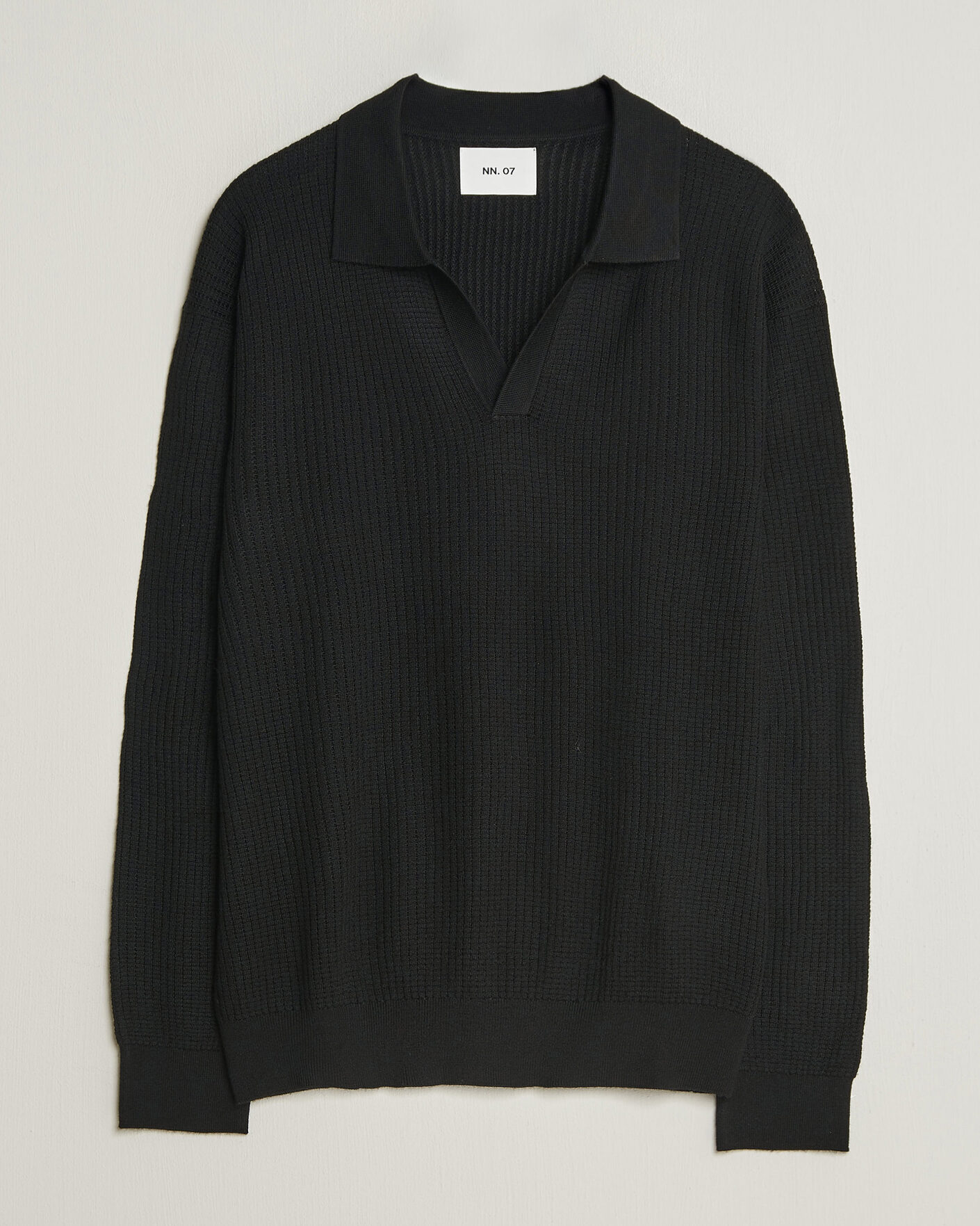 Herre | Gensere | NN07 | Nate Wool Knitted Polo Black