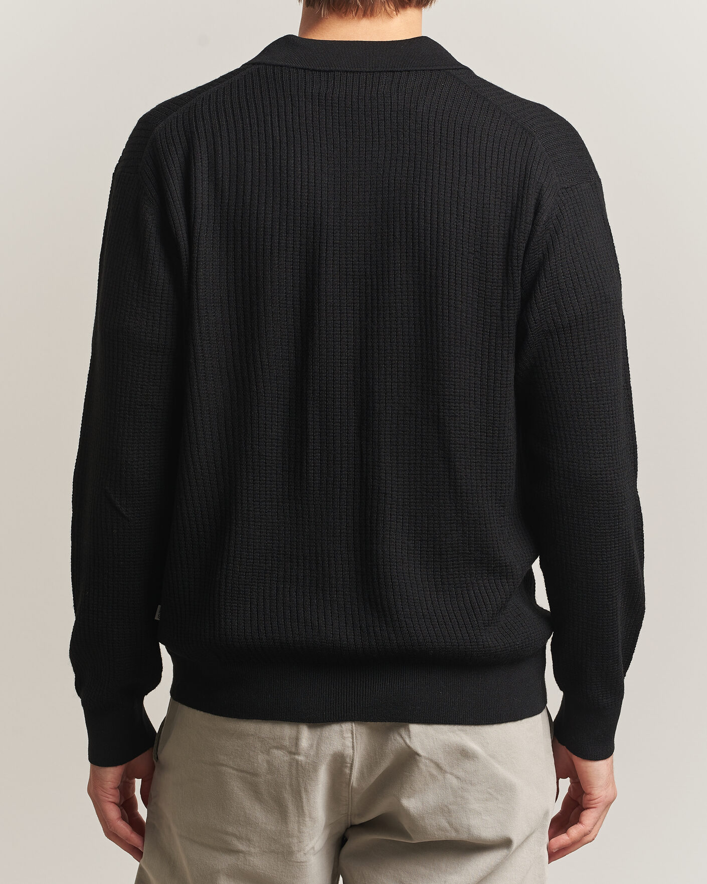 Herre | Gensere | NN07 | Nate Wool Knitted Polo Black