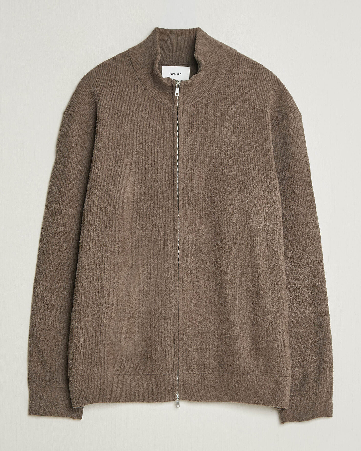 Herre | Gensere | NN07 | Danny Rib Knitted Full Zip Mable Husk