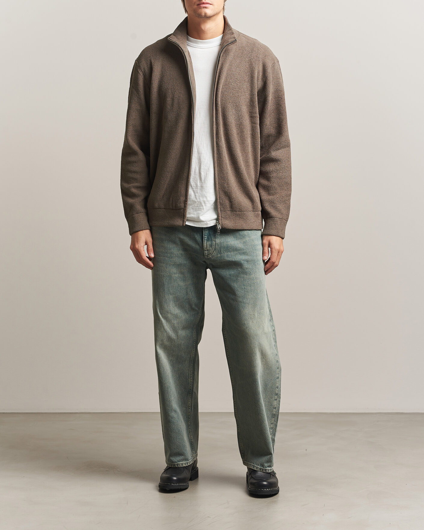 Herre | Gensere | NN07 | Danny Rib Knitted Full Zip Mable Husk