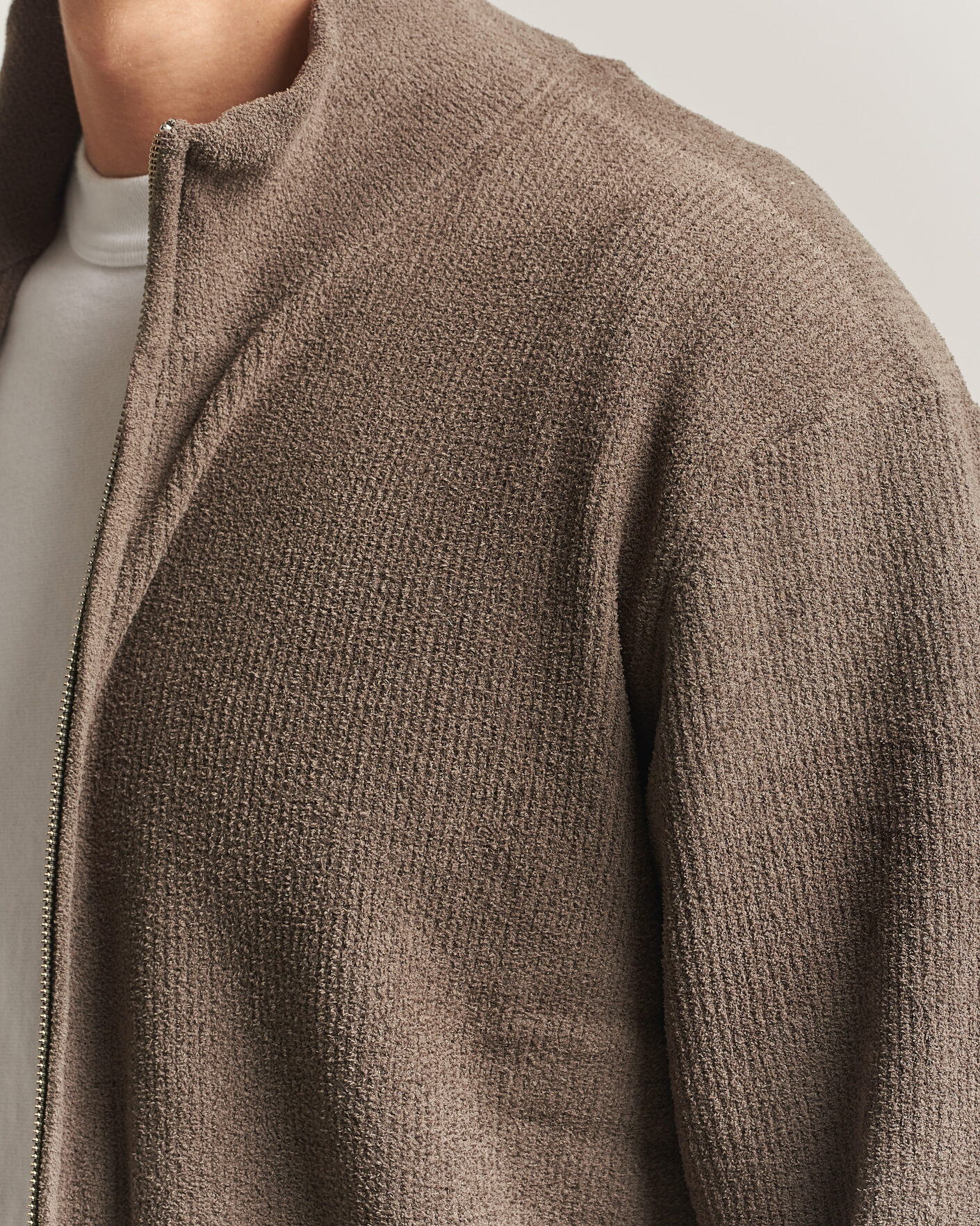 Herre | Gensere | NN07 | Danny Rib Knitted Full Zip Mable Husk