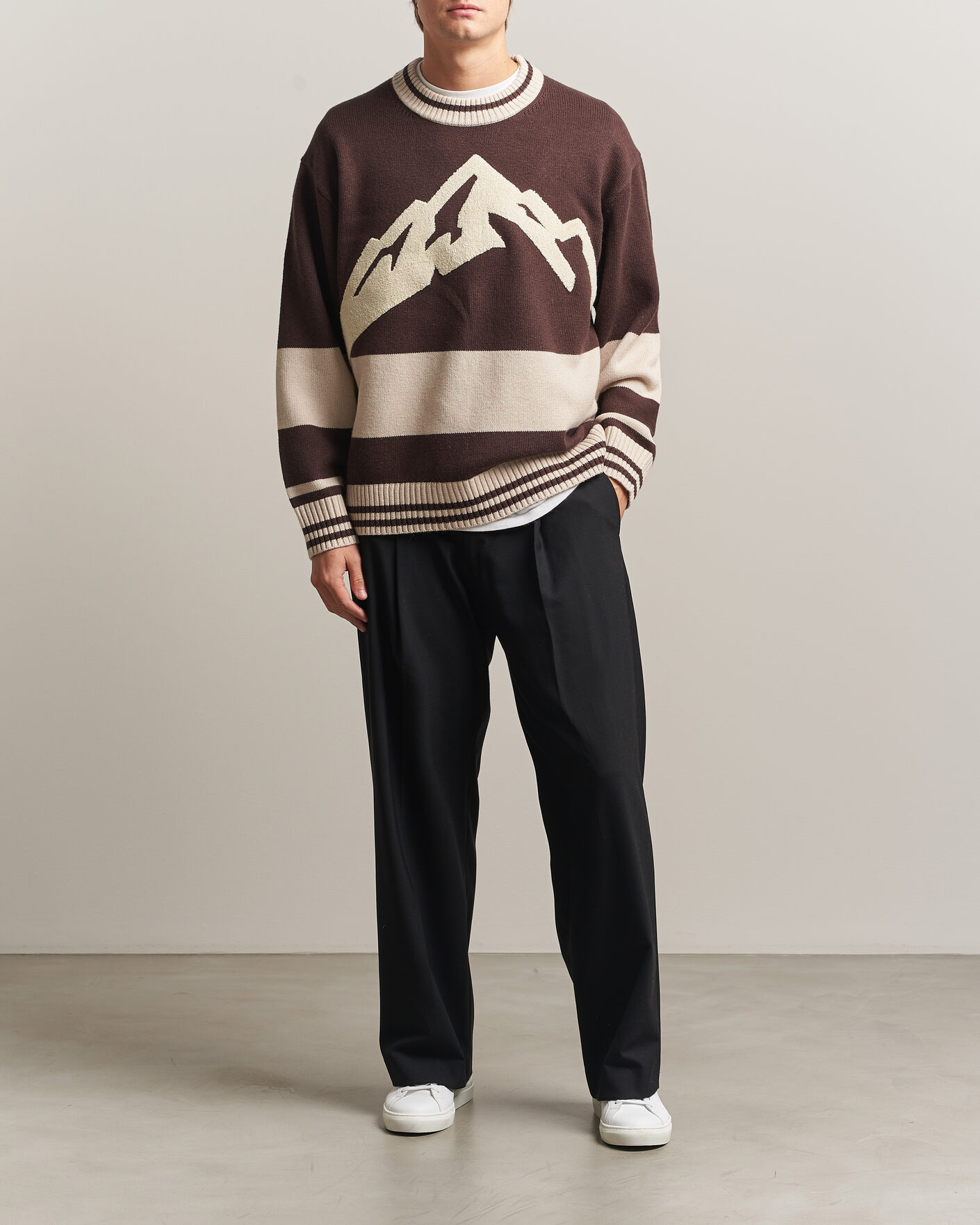 Herre | Gensere | J.Lindeberg | Steve Mountin Knitted Sweater Seal Brown
