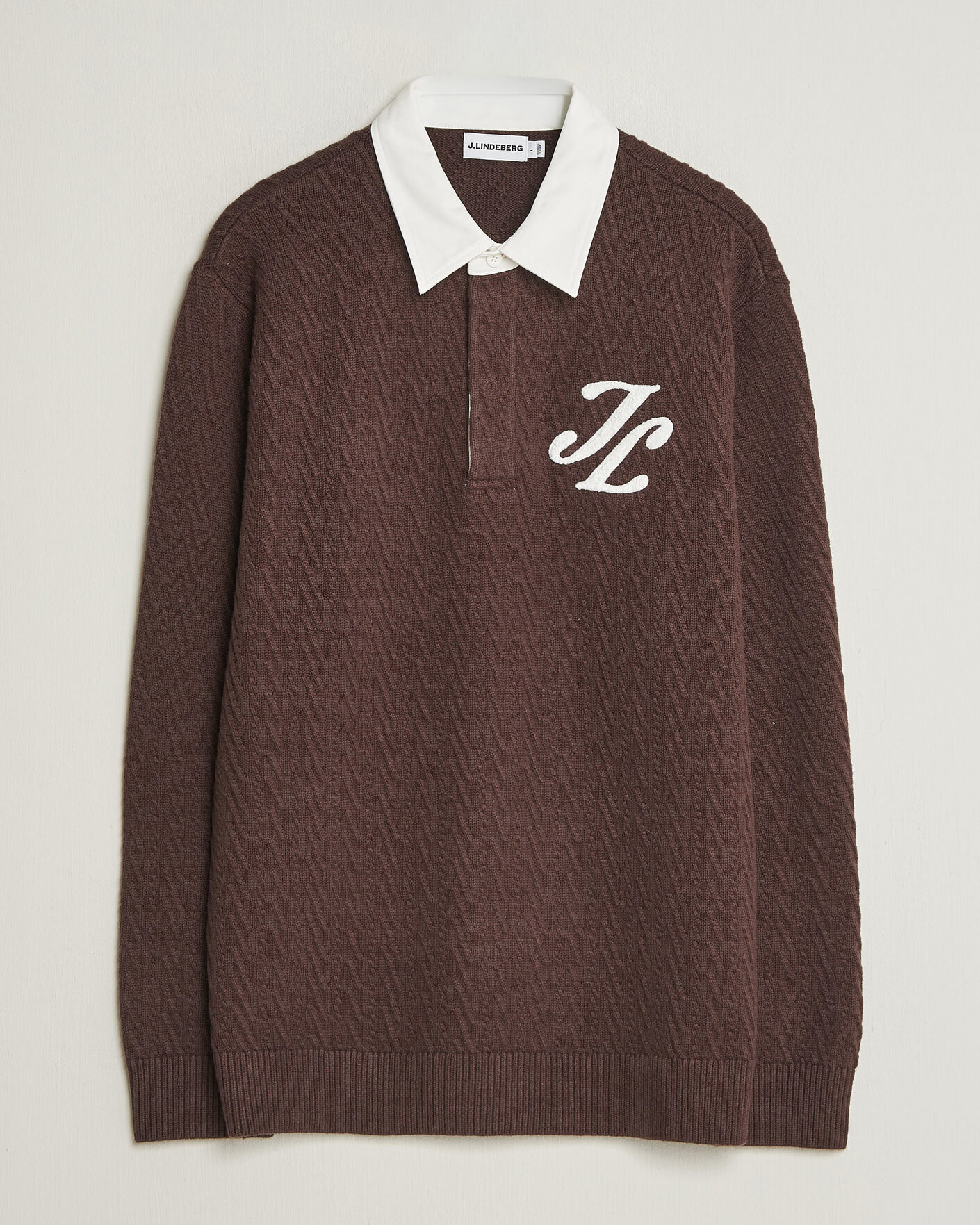 Herre | Gensere | J.Lindeberg | Johnny Knitted Rugby Seal Brown