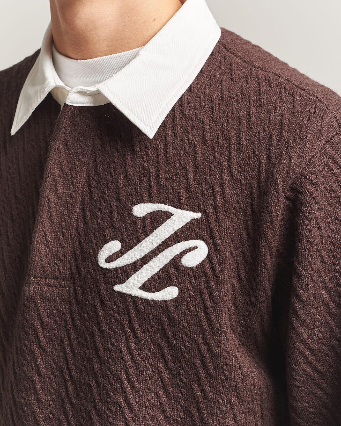 Herre | Gensere | J.Lindeberg | Johnny Knitted Rugby Seal Brown