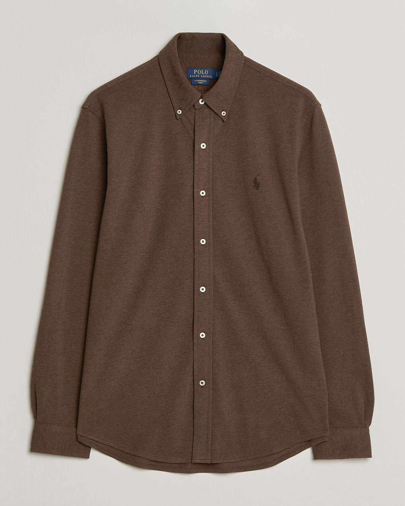Herre | Pikéer | Polo Ralph Lauren | Featherweight Mesh Shirt Nutmeg Brown Heather