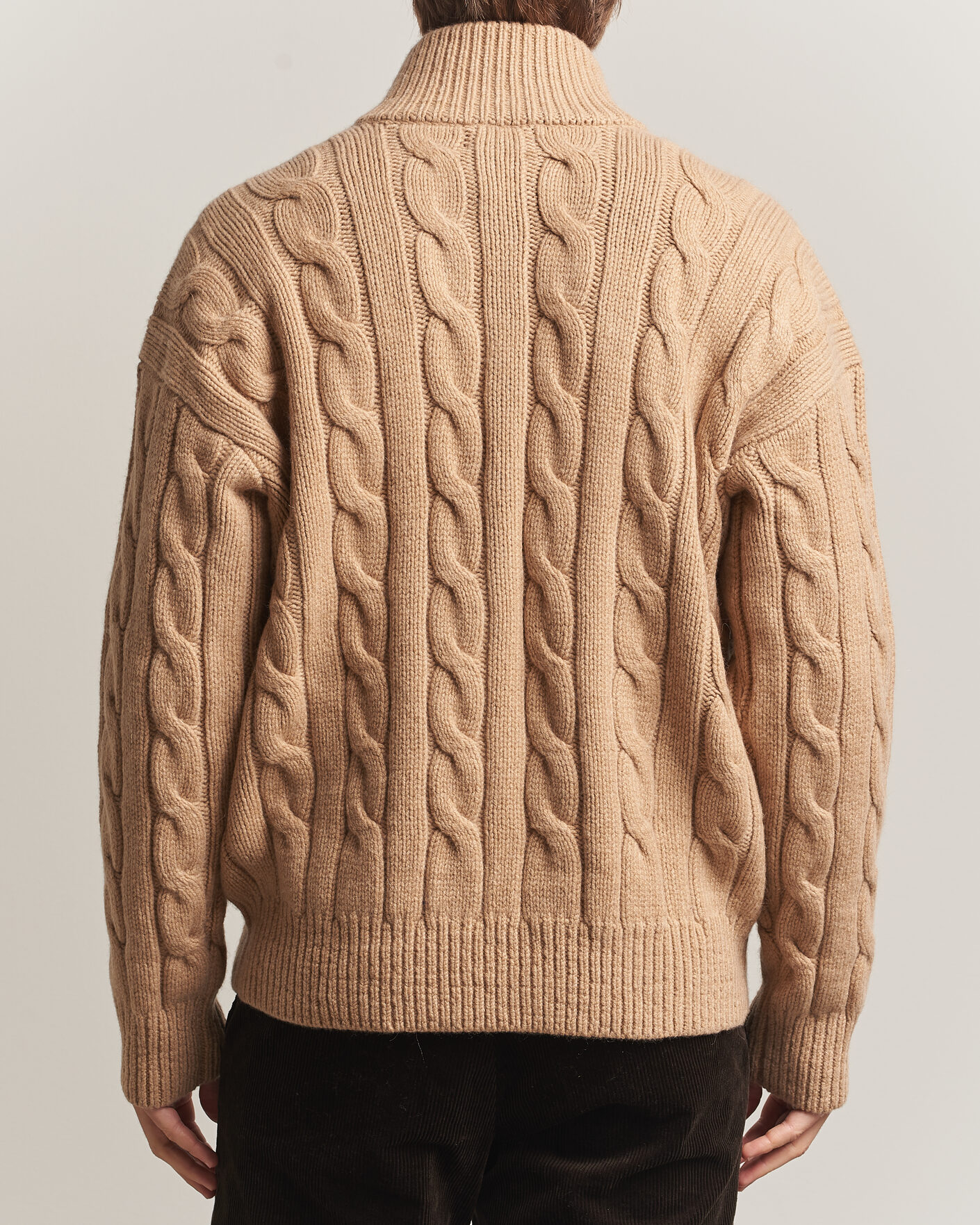 Herre | Gensere | Polo Ralph Lauren | Wool/Alpaca Cable Full-Zip Camel Melange
