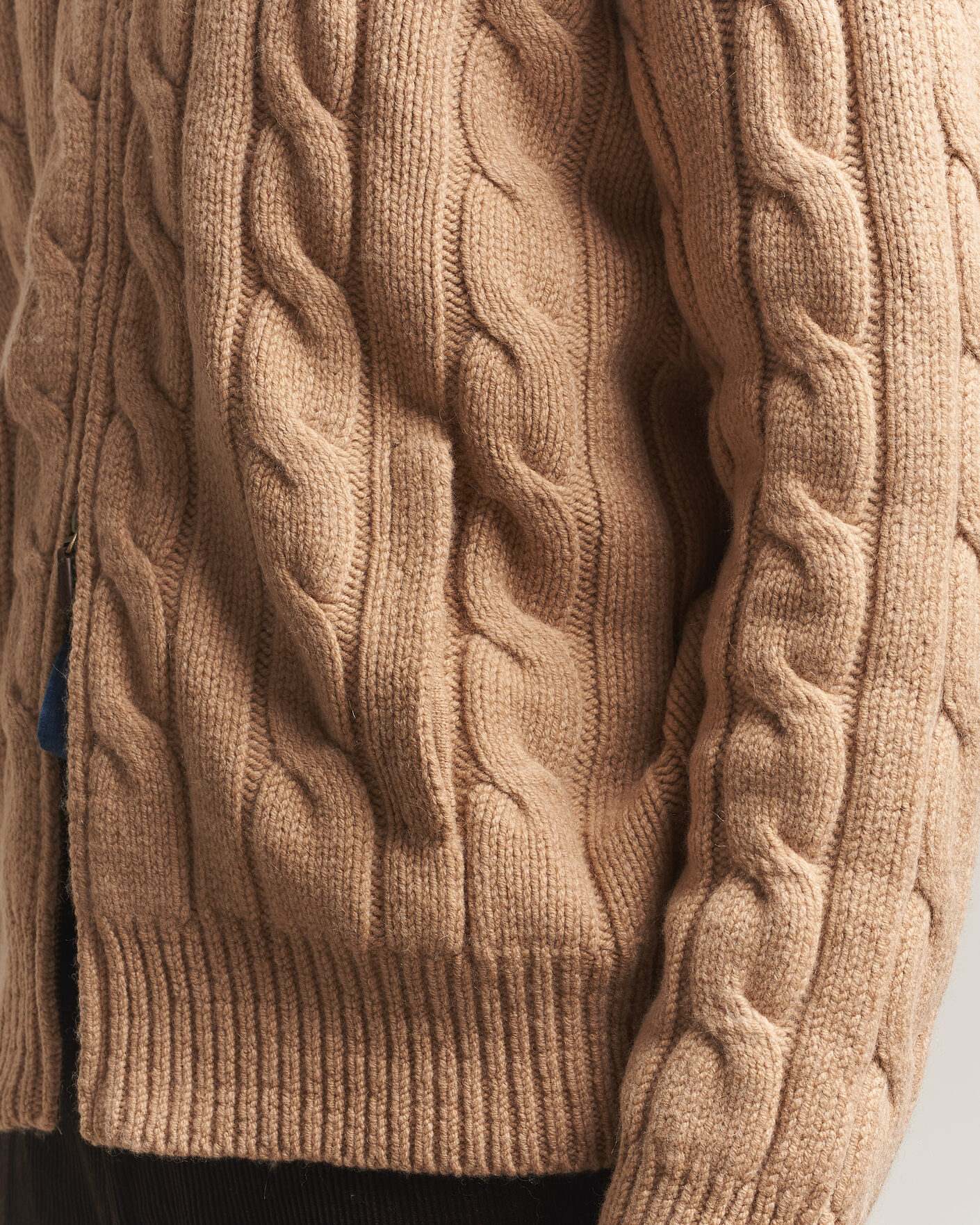 Herre | Gensere | Polo Ralph Lauren | Wool/Alpaca Cable Full-Zip Camel Melange