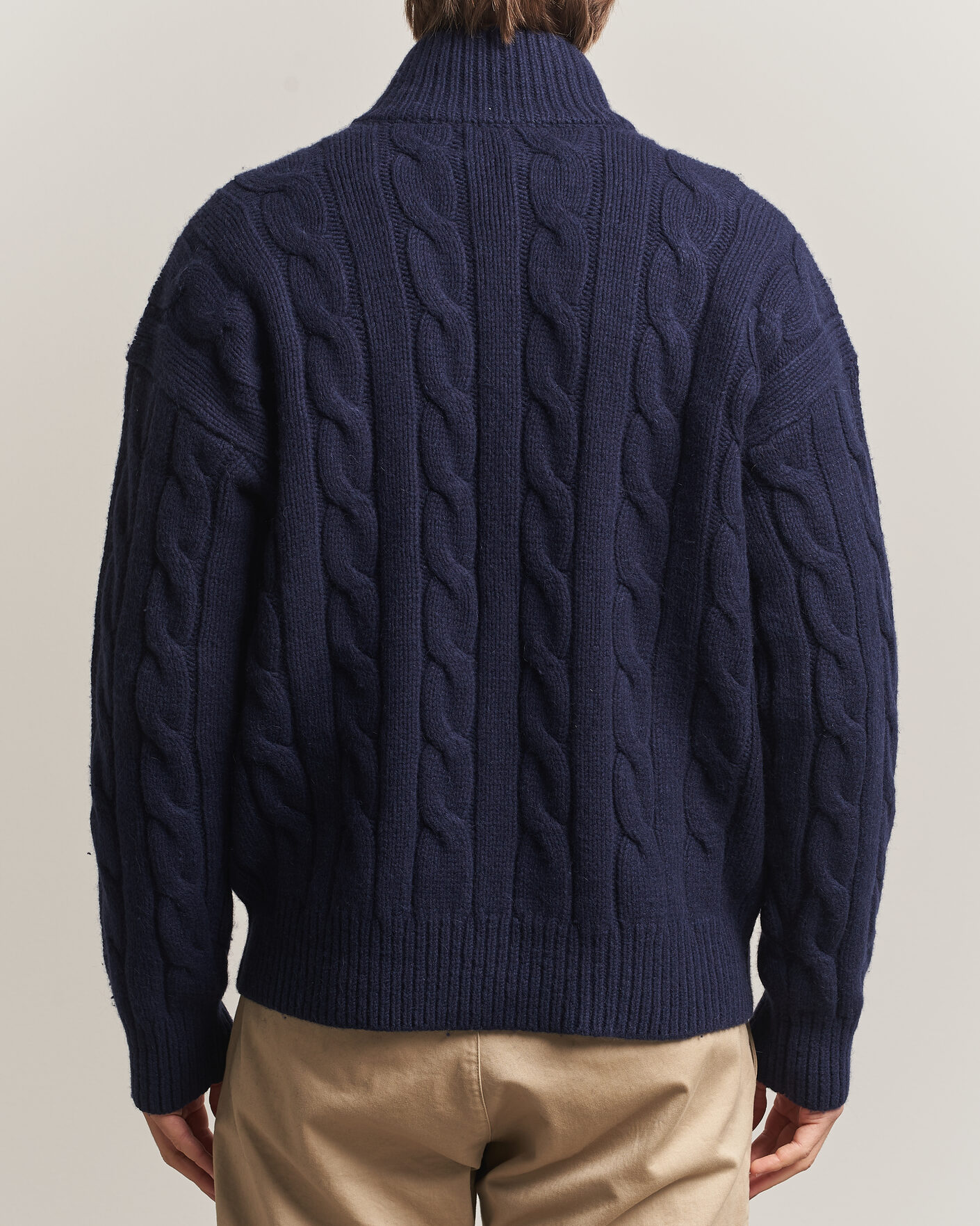 Herre | Gensere | Polo Ralph Lauren | Wool/Alpaca Cable Full-Zip Hunter Navy