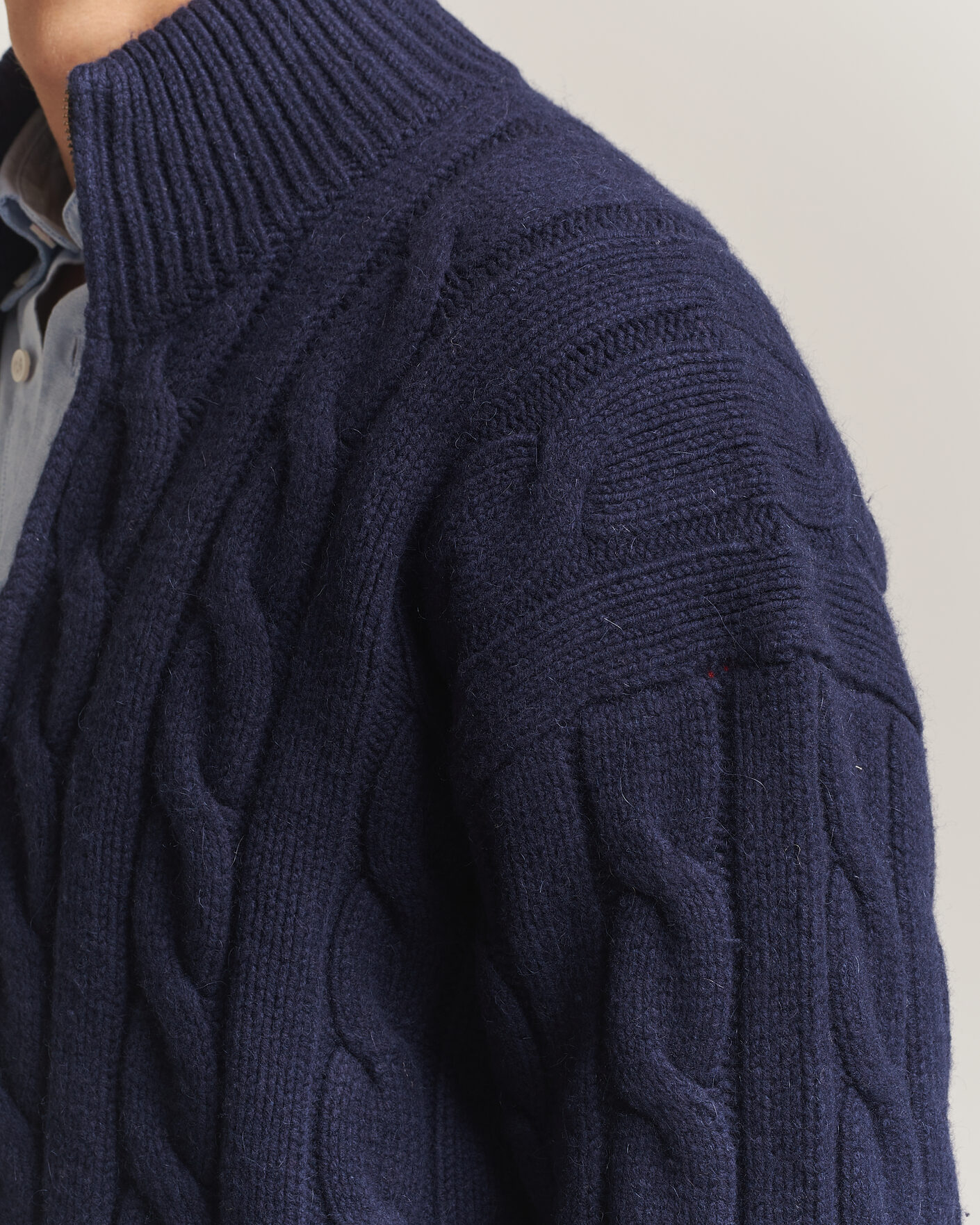 Herre | Gensere | Polo Ralph Lauren | Wool/Alpaca Cable Full-Zip Hunter Navy