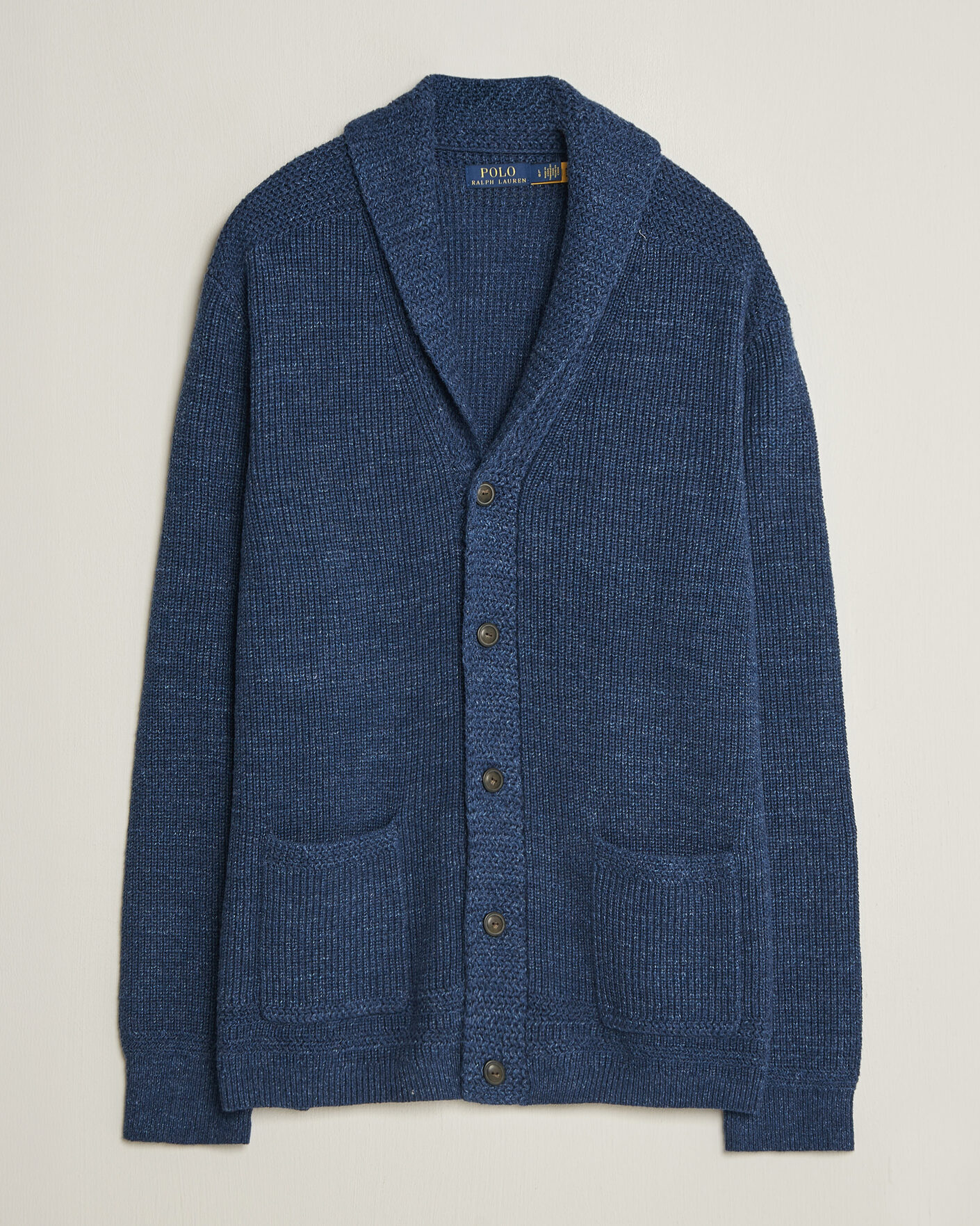 Herre | Gensere | Polo Ralph Lauren | Cotton Shawl Cardigan Blue Marl