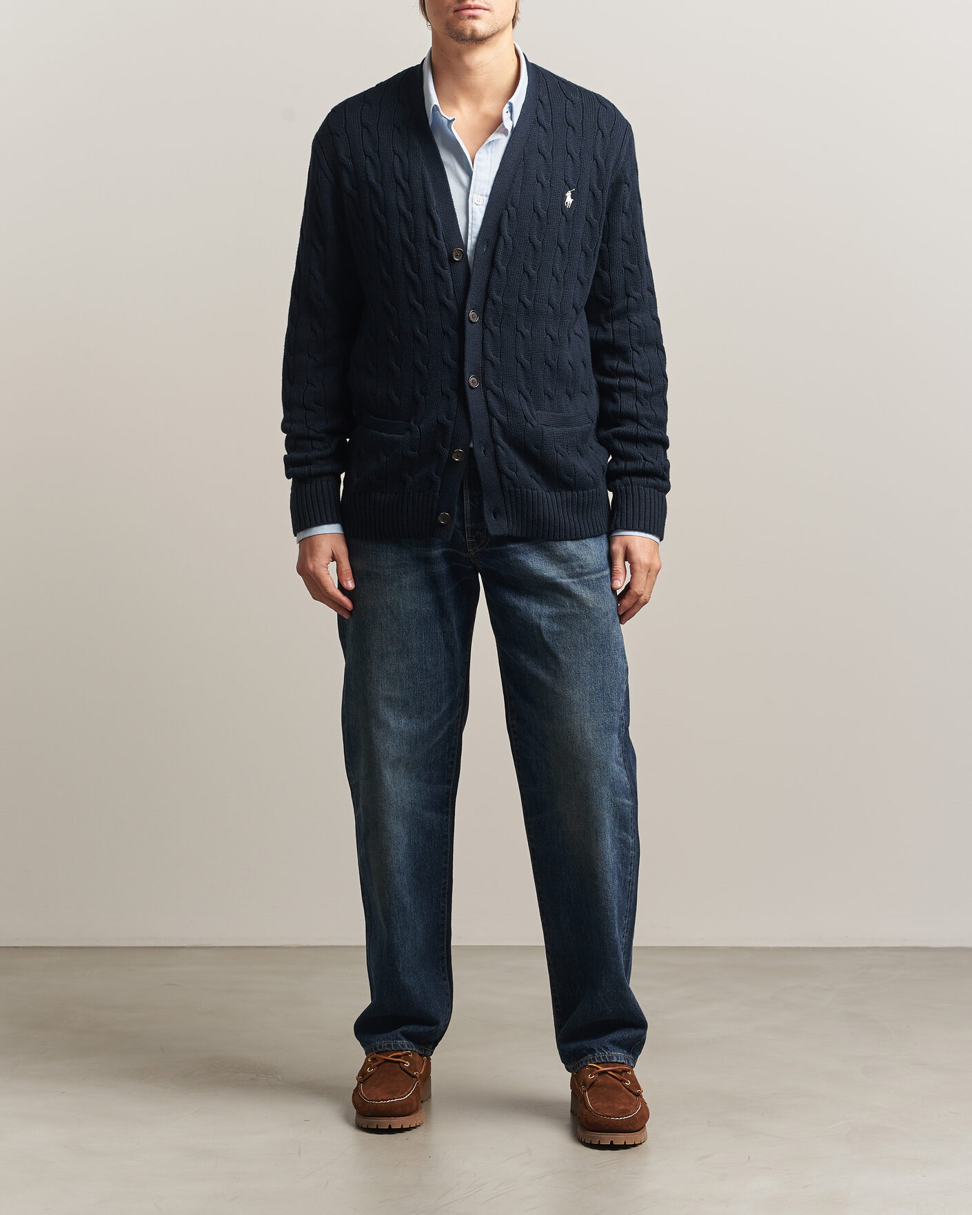 Herre | Gensere | Polo Ralph Lauren | Cotton Cable Cardigan Hunter Navy