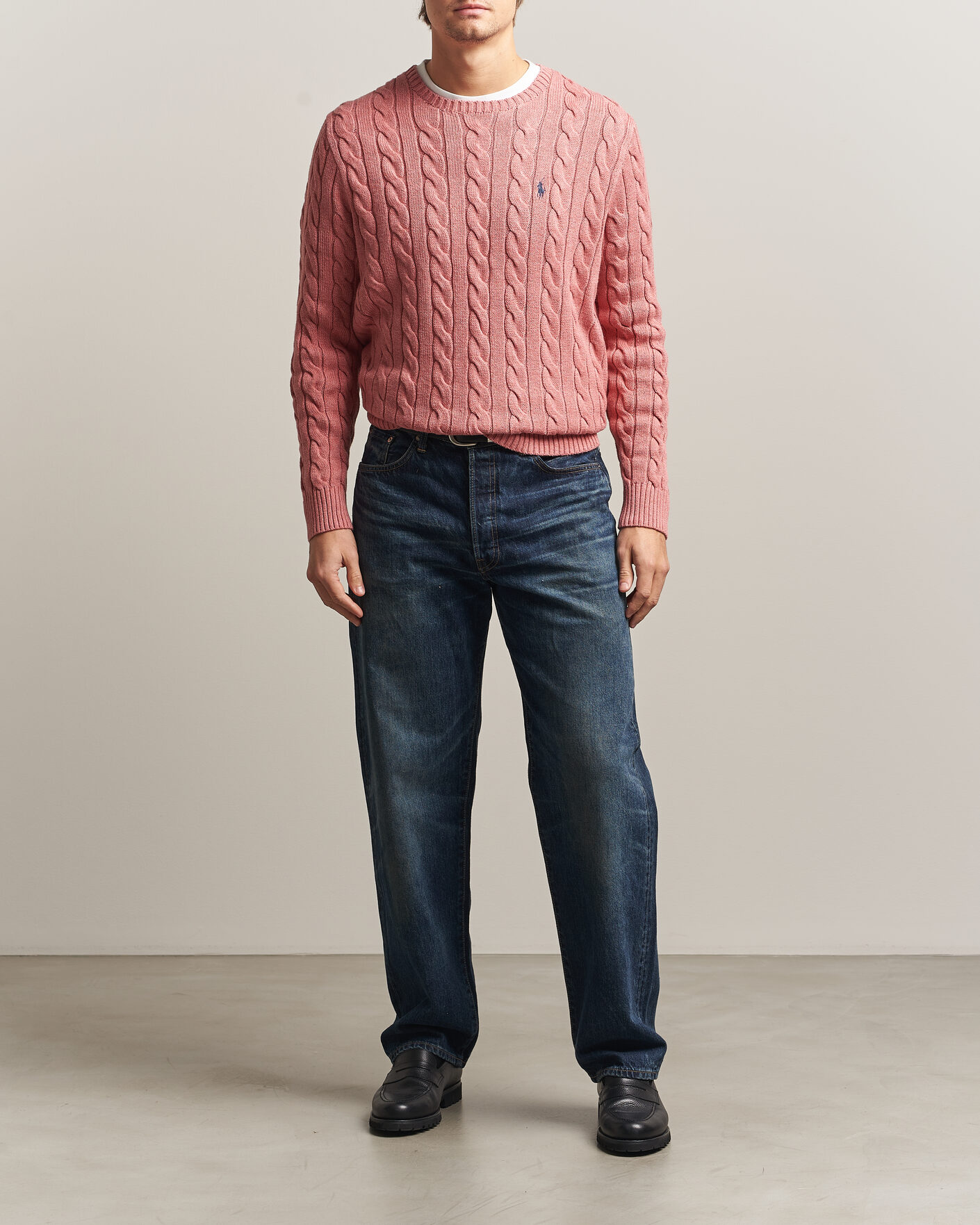 Herre | Gensere | Polo Ralph Lauren | Cotton Cable Pullover Faded Cranberry Heather