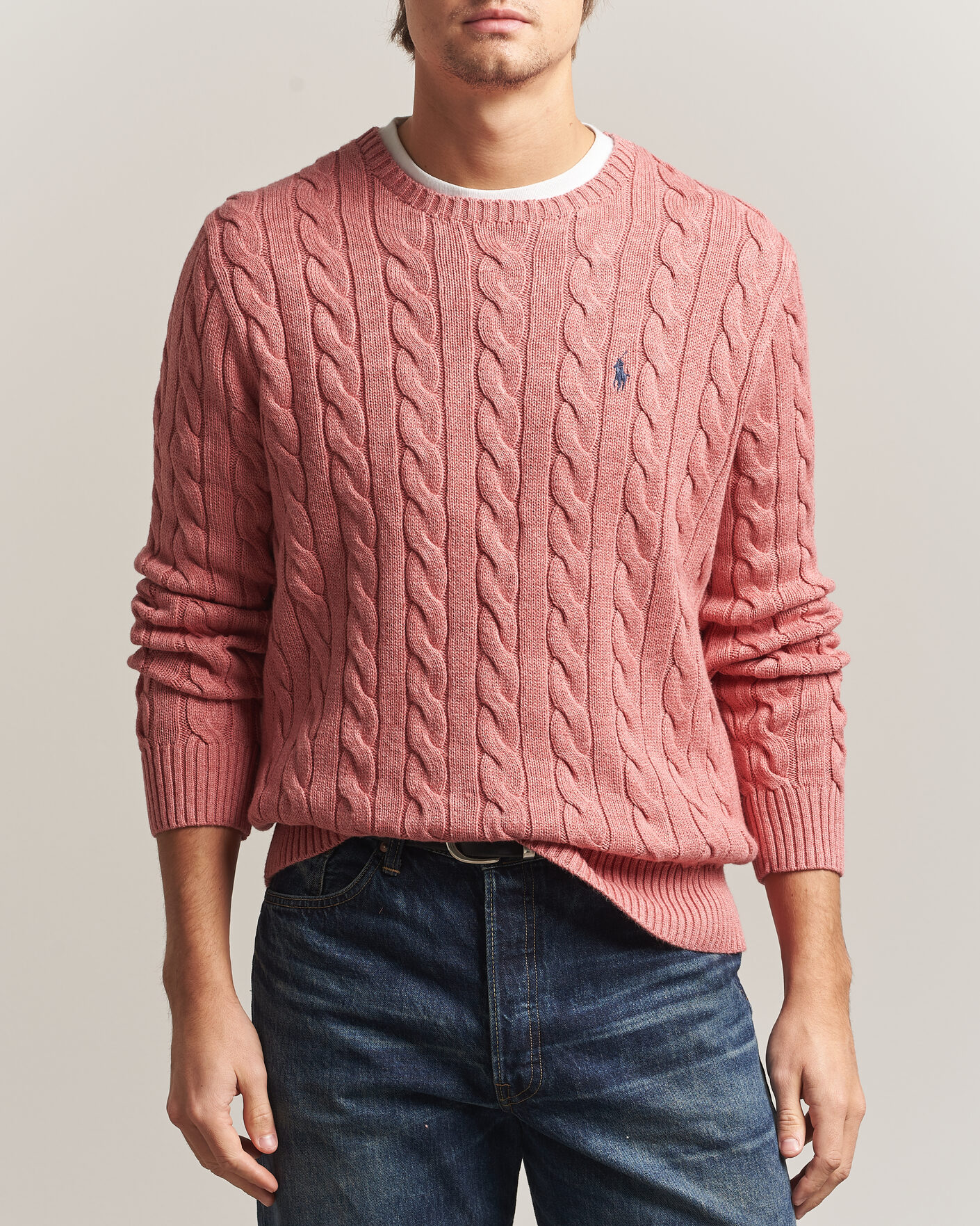 Herre | Gensere | Polo Ralph Lauren | Cotton Cable Pullover Faded Cranberry Heather