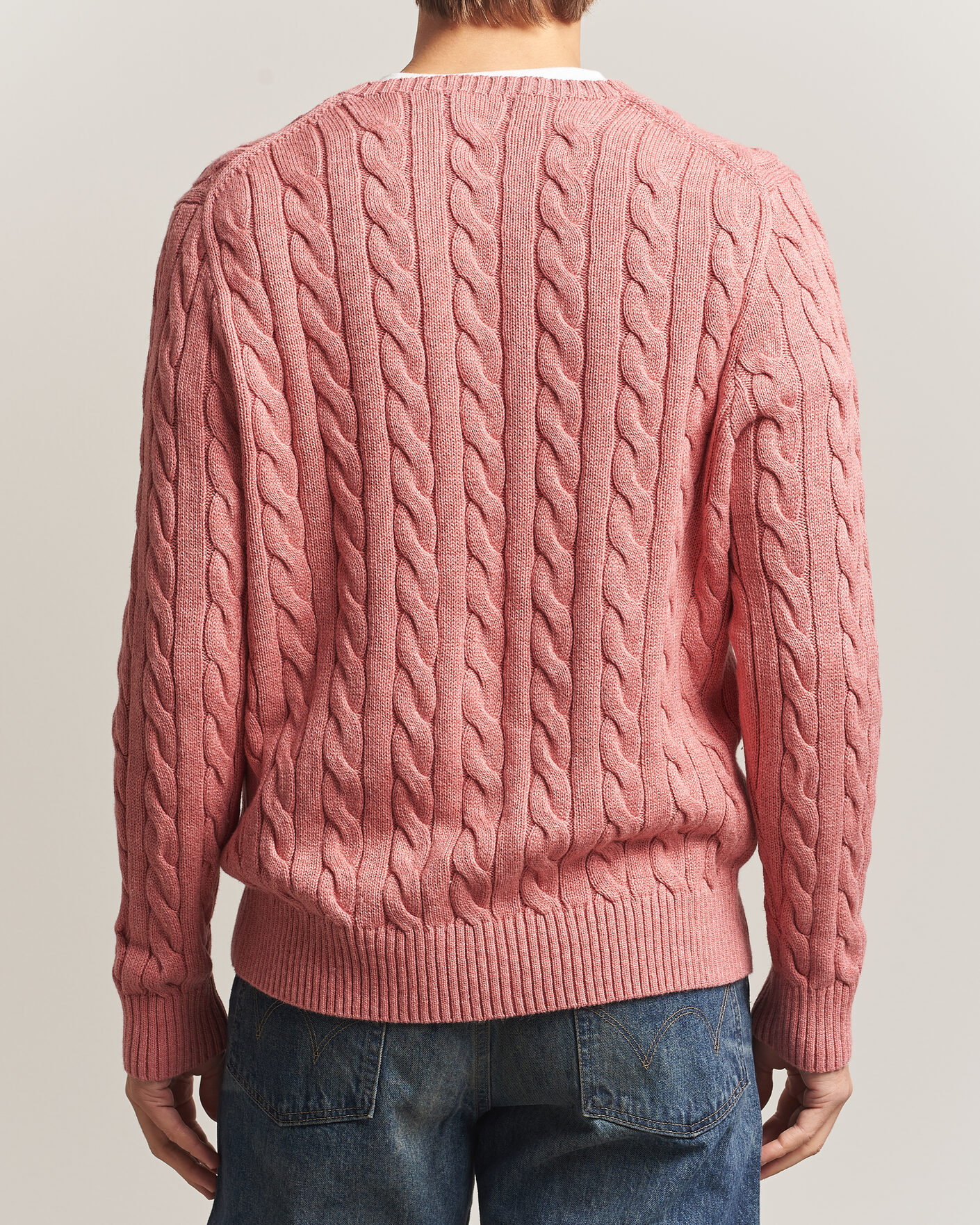 Herre | Gensere | Polo Ralph Lauren | Cotton Cable Pullover Faded Cranberry Heather