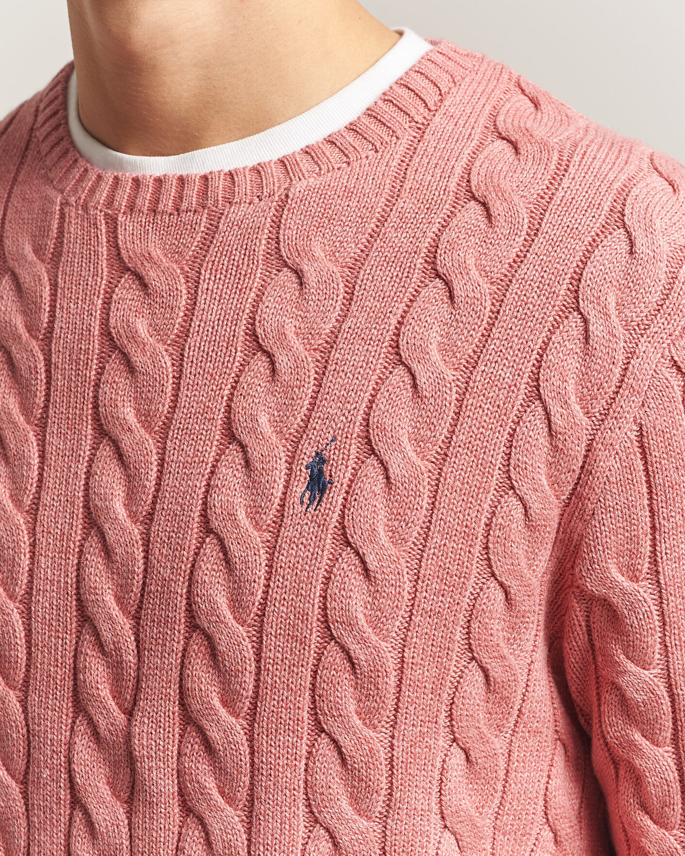 Herre | Gensere | Polo Ralph Lauren | Cotton Cable Pullover Faded Cranberry Heather
