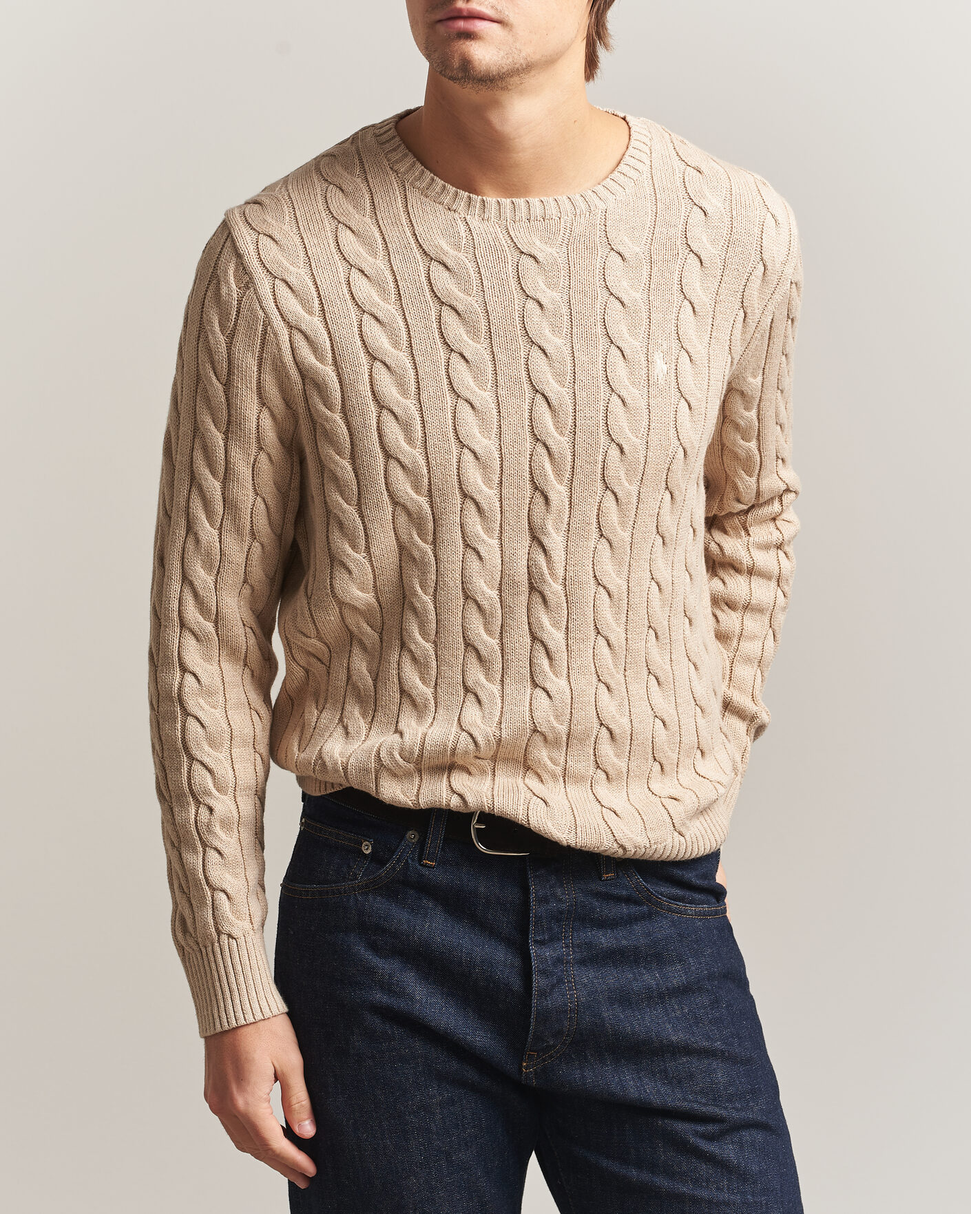 Herre | Gensere | Polo Ralph Lauren | Cotton Cable Pullover Jicama Brown Heather
