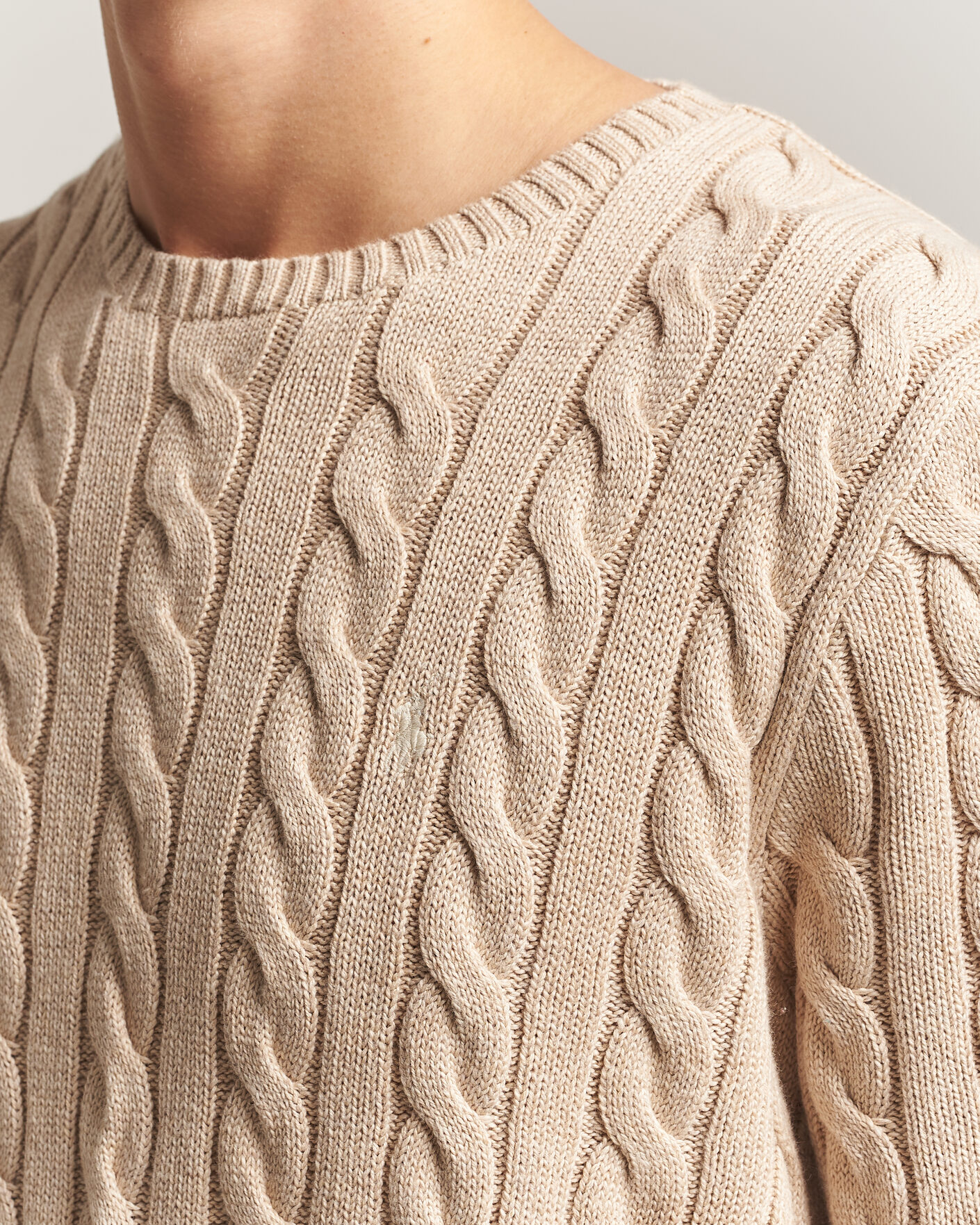 Herre | Gensere | Polo Ralph Lauren | Cotton Cable Pullover Jicama Brown Heather