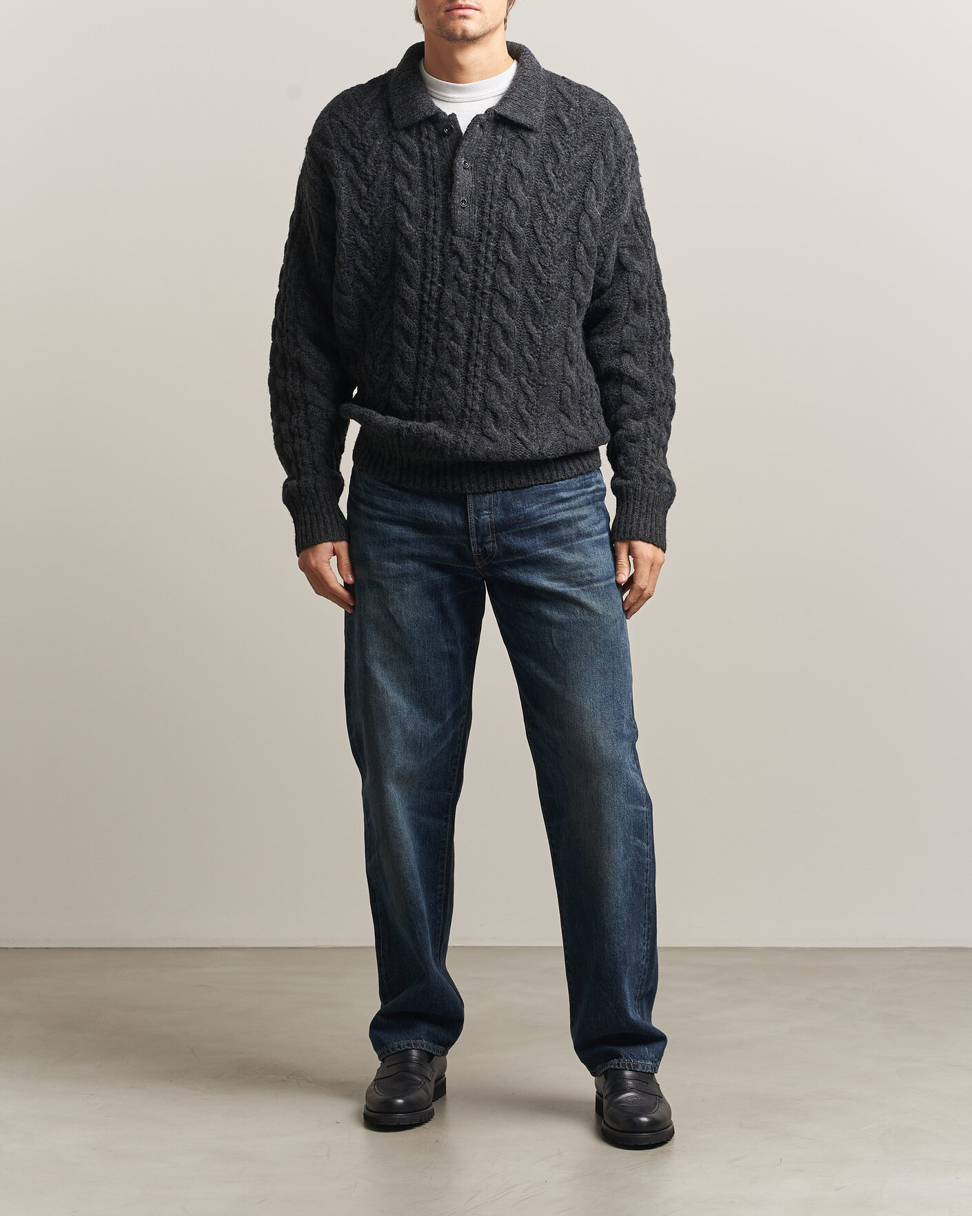 Herre | Gensere | Polo Ralph Lauren | Wool Blend Aran Sweater Hawks Eye Heather