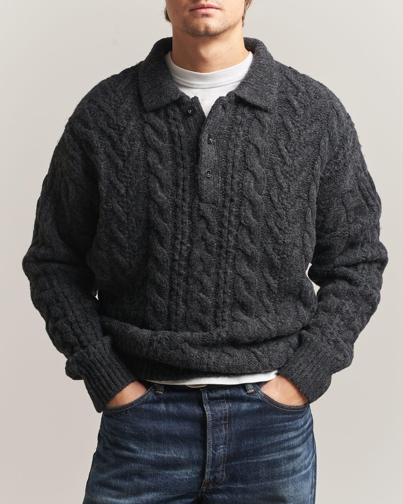 Herre | Gensere | Polo Ralph Lauren | Wool Blend Aran Sweater Hawks Eye Heather